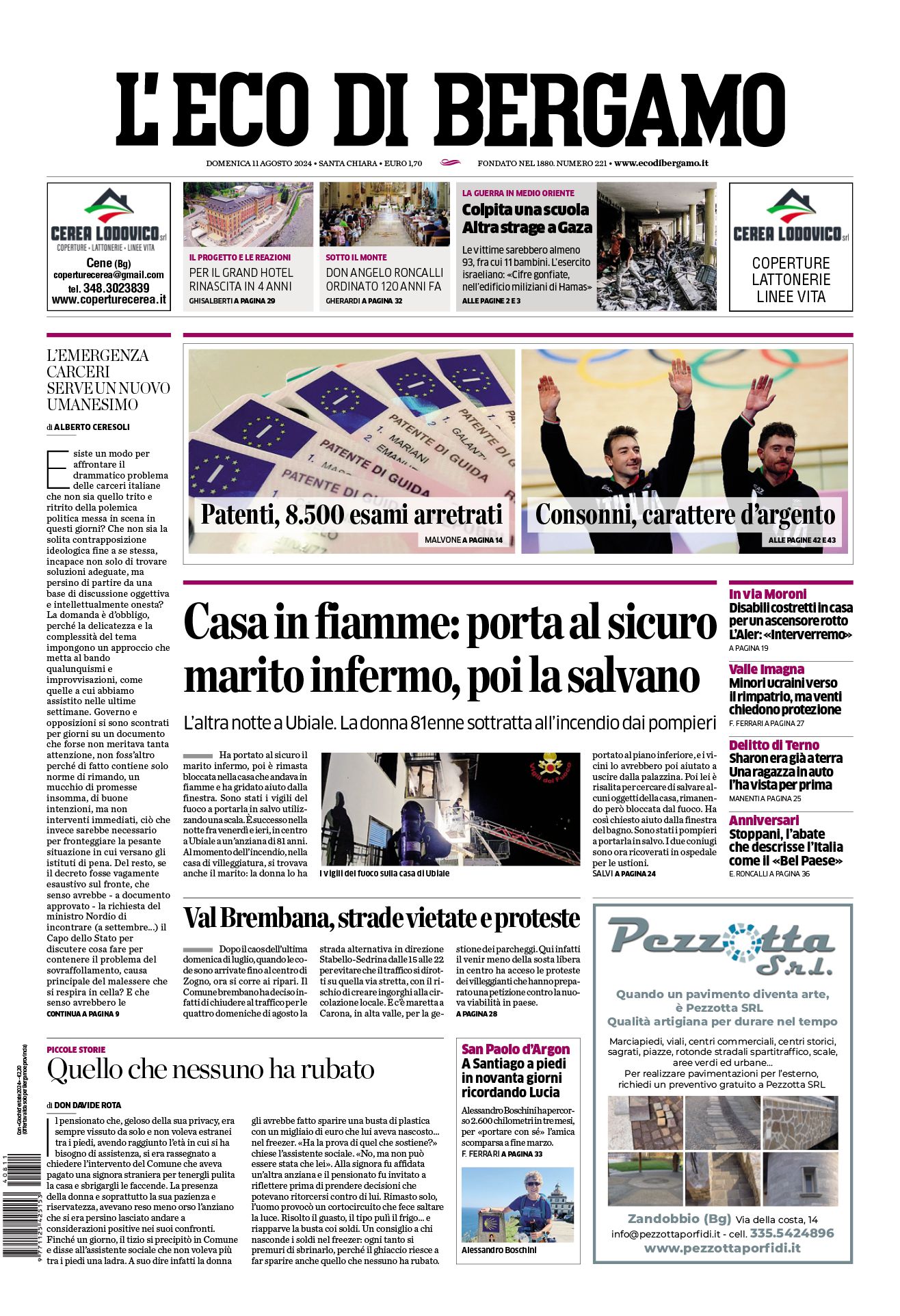 Prima-pagina-eco-di-bergamo-edizione-di-oggi-11-08-2024