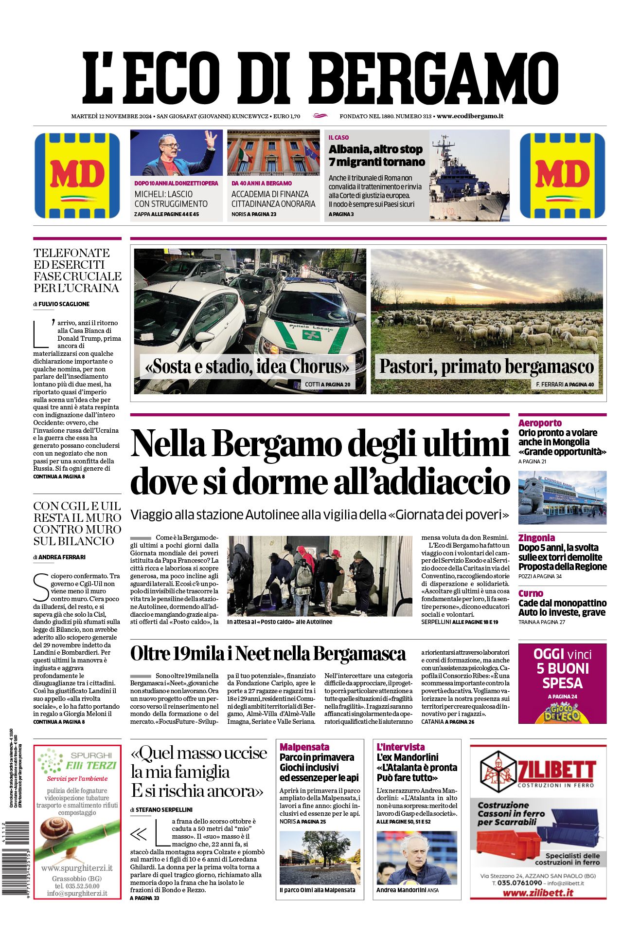 Prima-pagina-eco-di-bergamo-edizione-di-oggi-12-11-2024