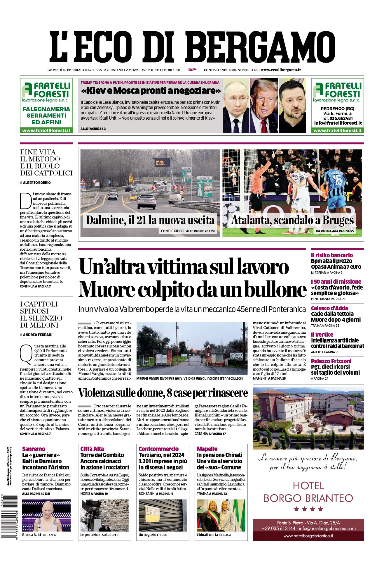 Prima-pagina-eco-di-bergamo-edizione-di-oggi-13-02-2025