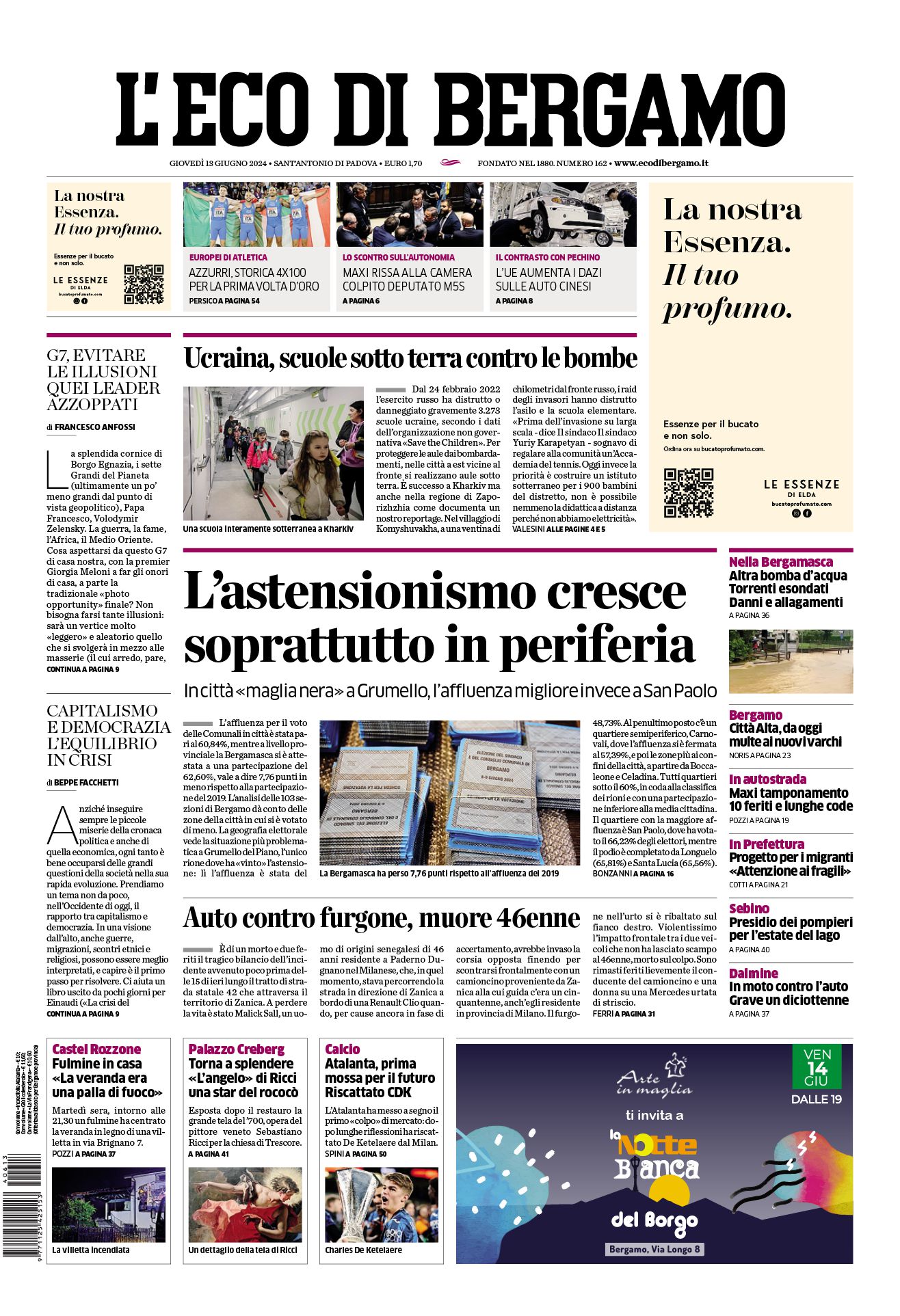 Prima-pagina-eco-di-bergamo-edizione-di-oggi-13-06-2024