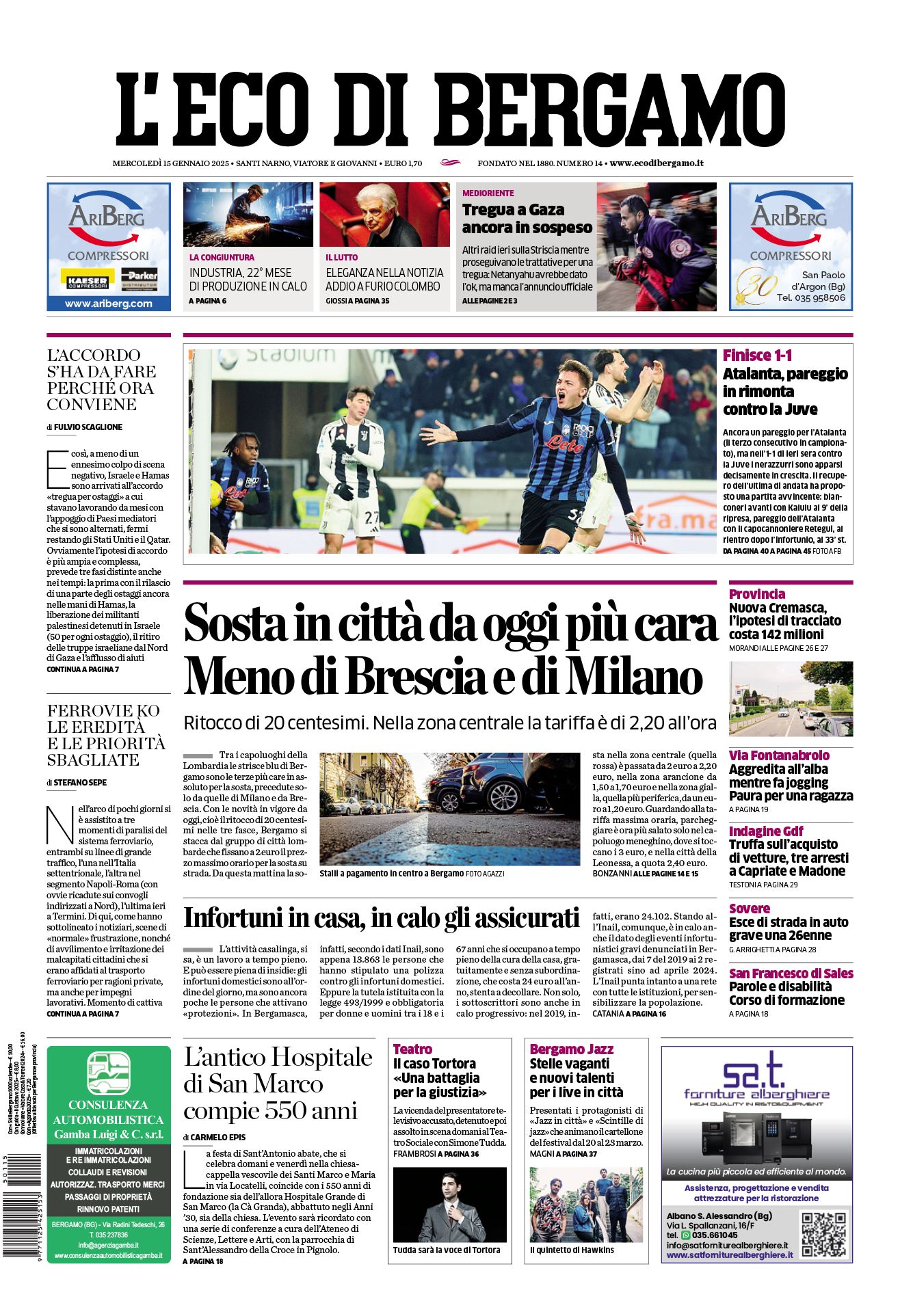 Prima-pagina-eco-di-bergamo-edizione-di-oggi-15-01-2025