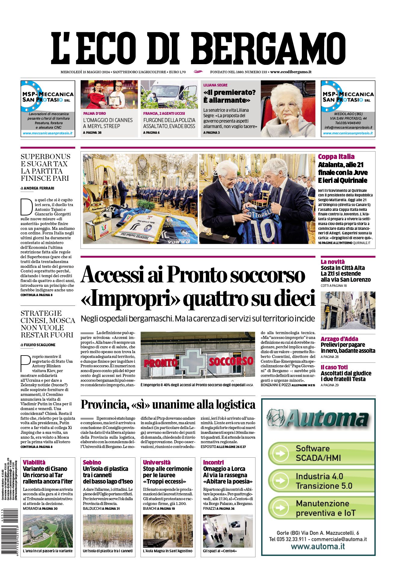 Prima-pagina-eco-di-bergamo-edizione-di-oggi-15-05-2024