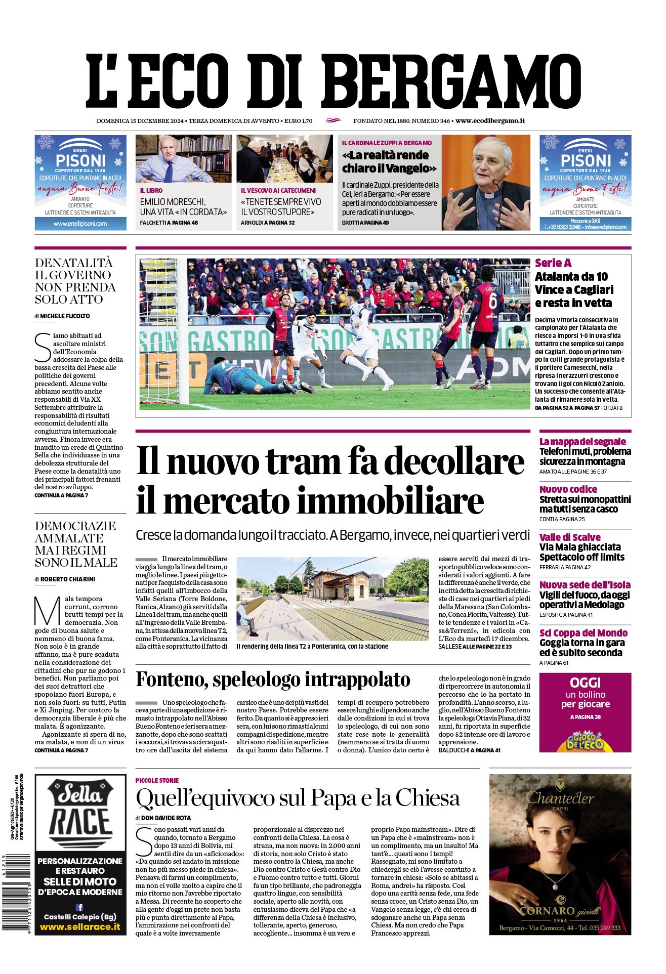 Prima-pagina-eco-di-bergamo-edizione-di-oggi-15-12-2024