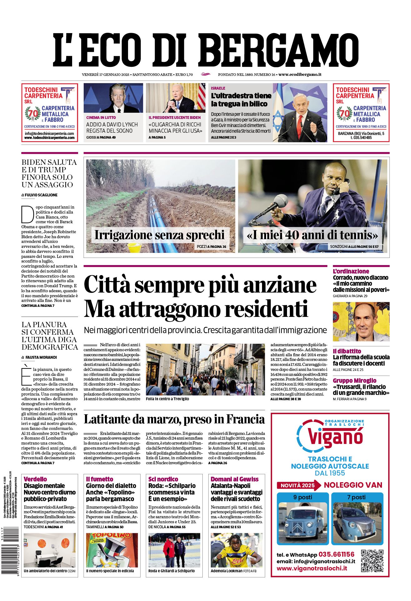 Prima-pagina-eco-di-bergamo-edizione-di-oggi-17-01-2025