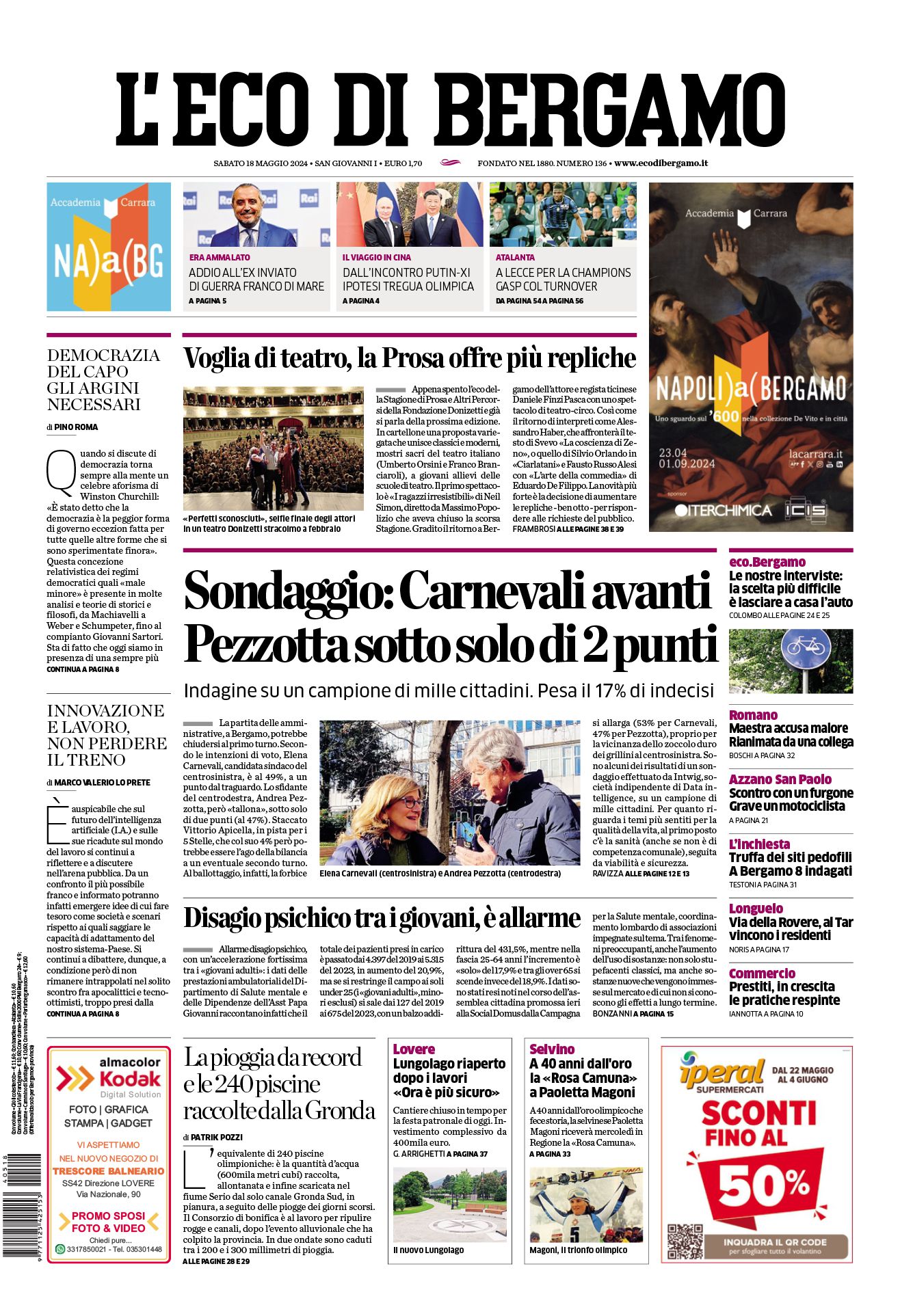 Prima-pagina-eco-di-bergamo-edizione-di-oggi-18-05-2024