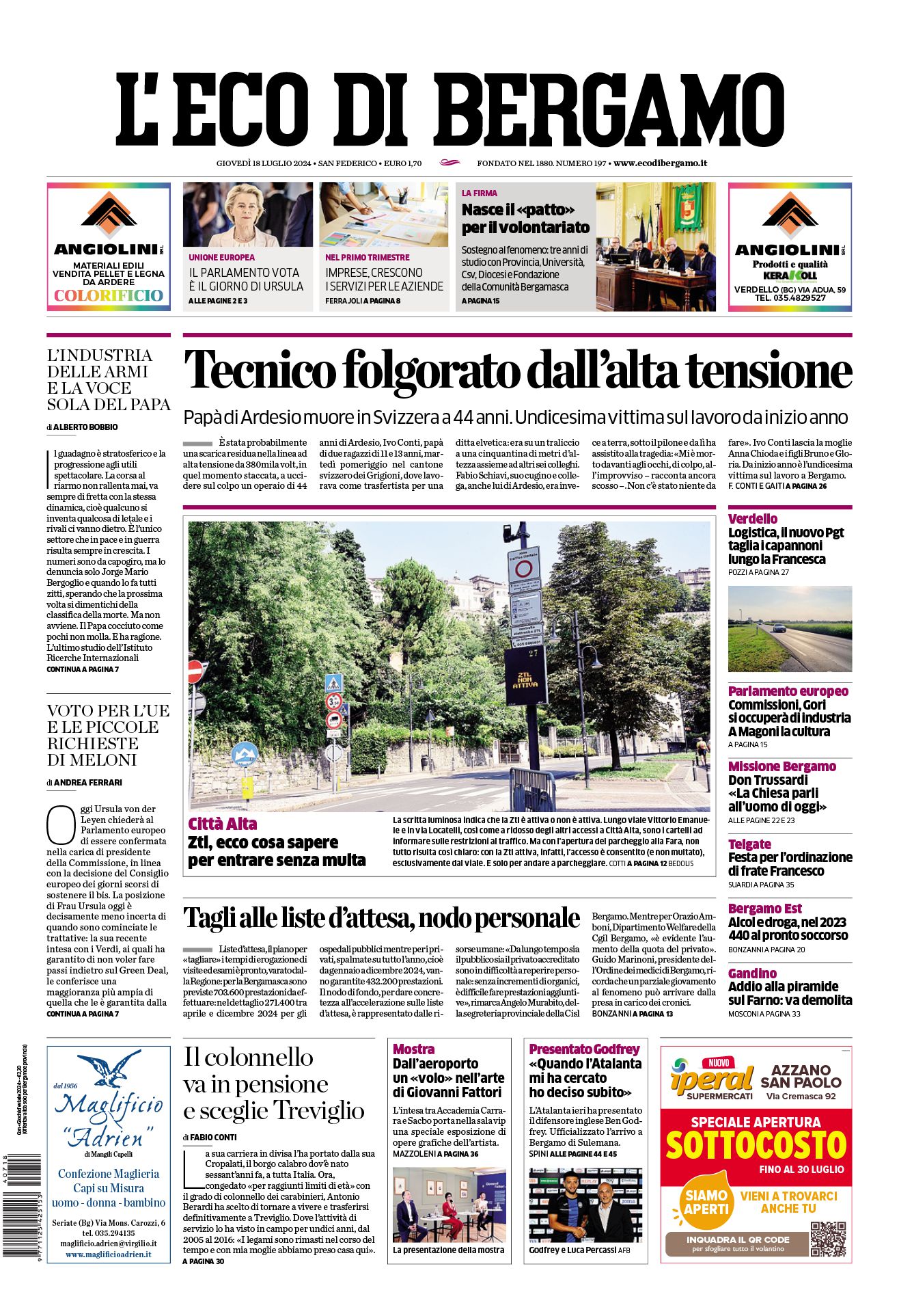 Prima-pagina-eco-di-bergamo-edizione-di-oggi-18-07-2024