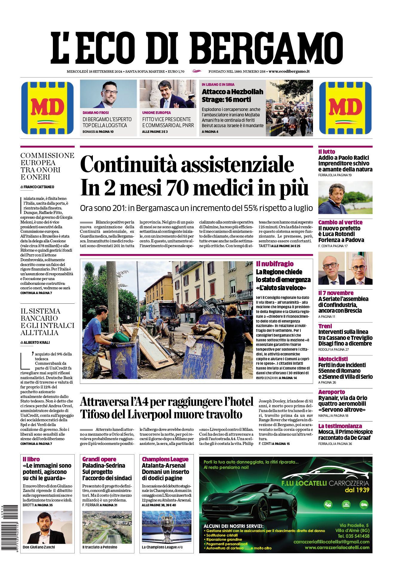 Prima-pagina-eco-di-bergamo-edizione-di-oggi-18-09-2024