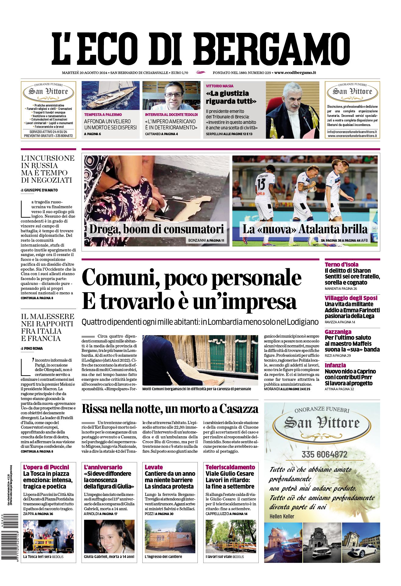 Prima-pagina-eco-di-bergamo-edizione-di-oggi-20-08-2024