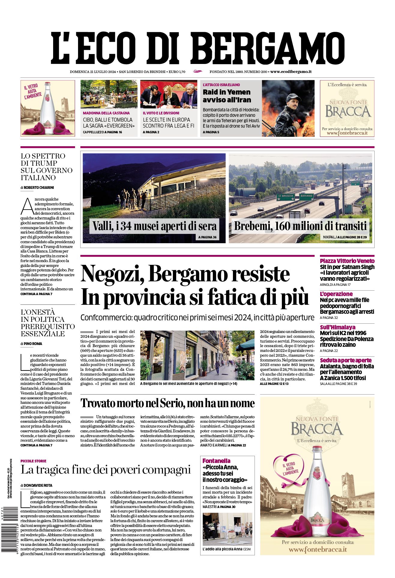 Prima-pagina-eco-di-bergamo-edizione-di-oggi-21-07-2024