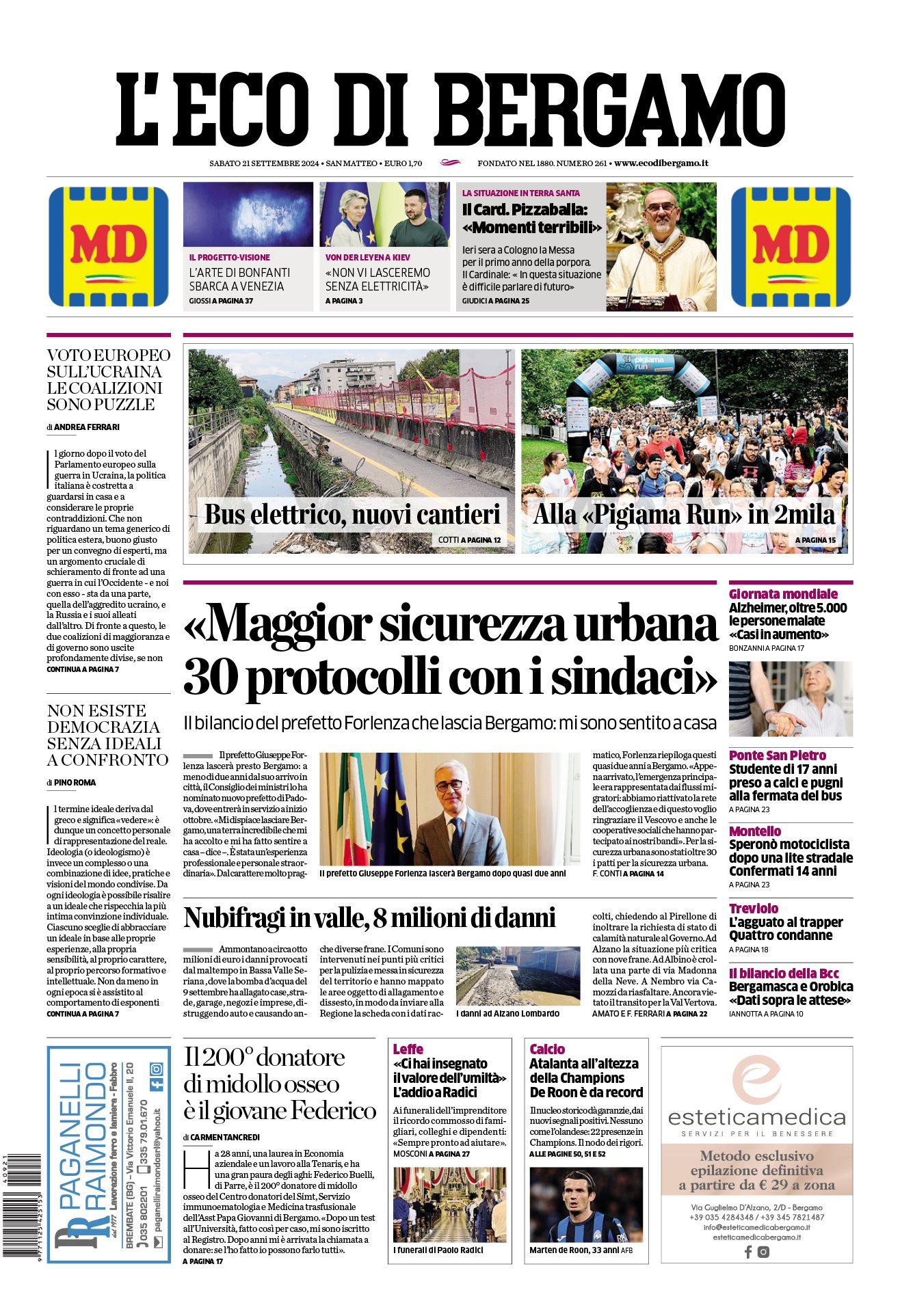 Prima-pagina-eco-di-bergamo-edizione-di-oggi-21-09-2024