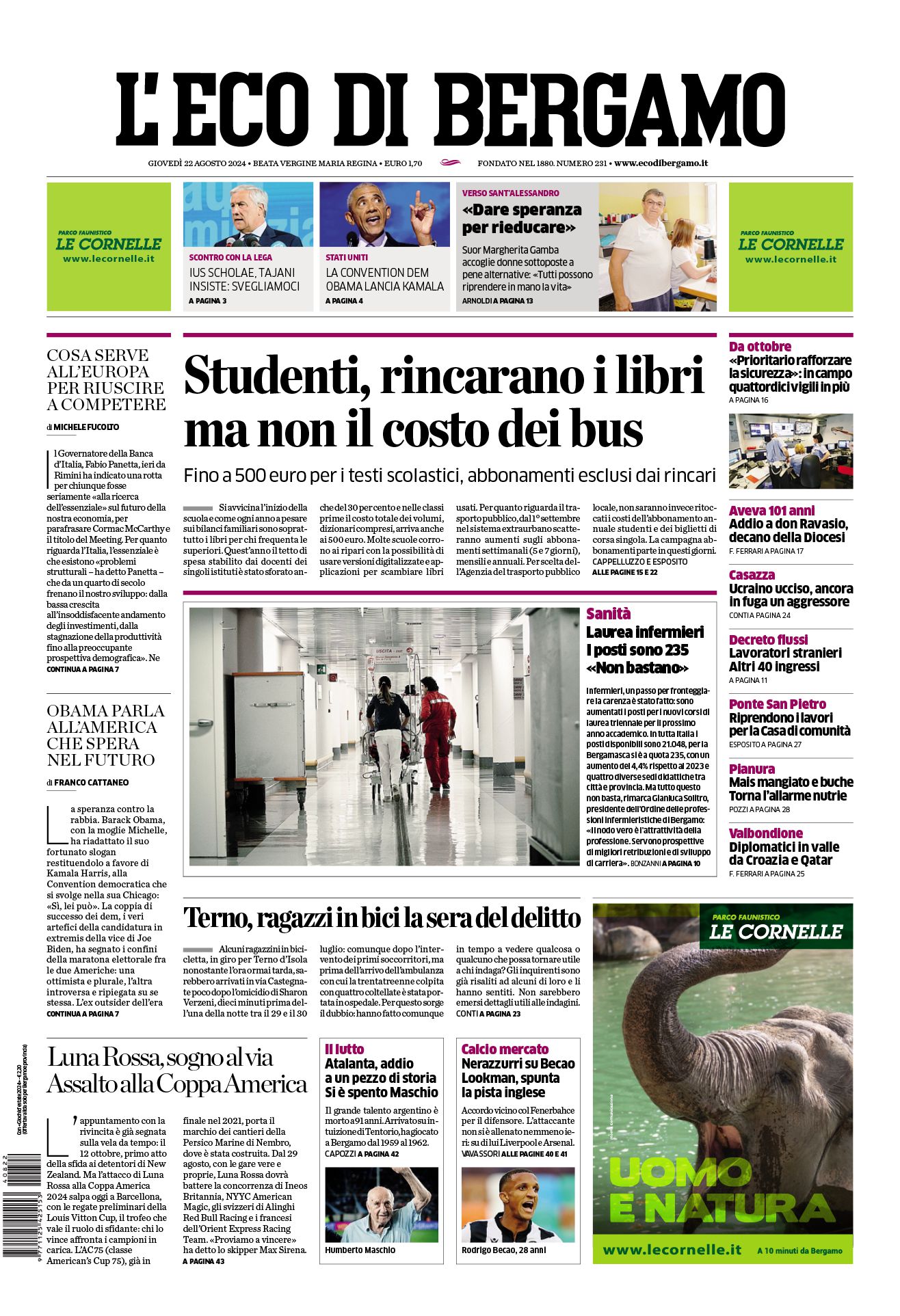 Prima-pagina-eco-di-bergamo-edizione-di-oggi-22-08-2024