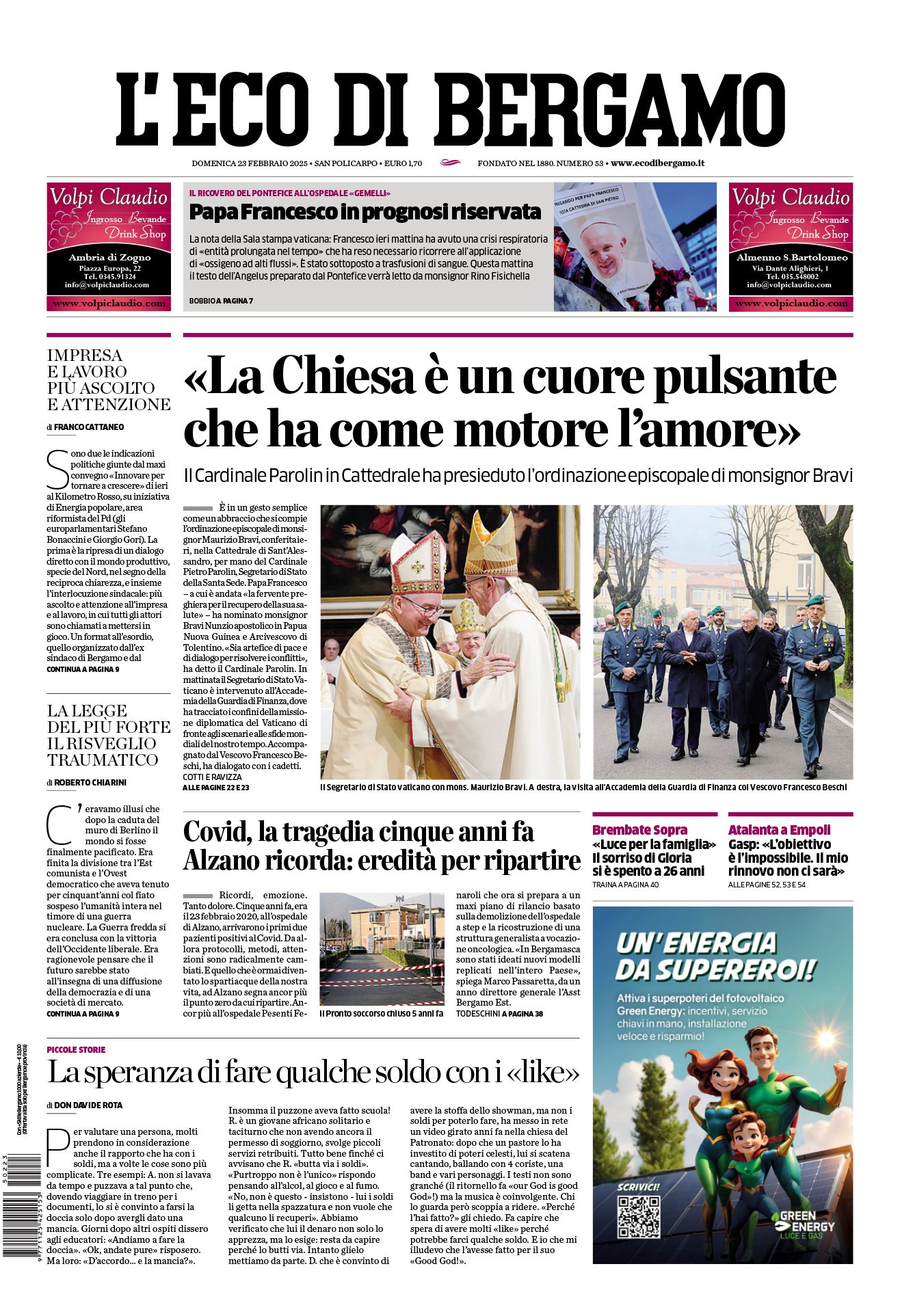 Prima-pagina-eco-di-bergamo-edizione-di-oggi-23-02-2025