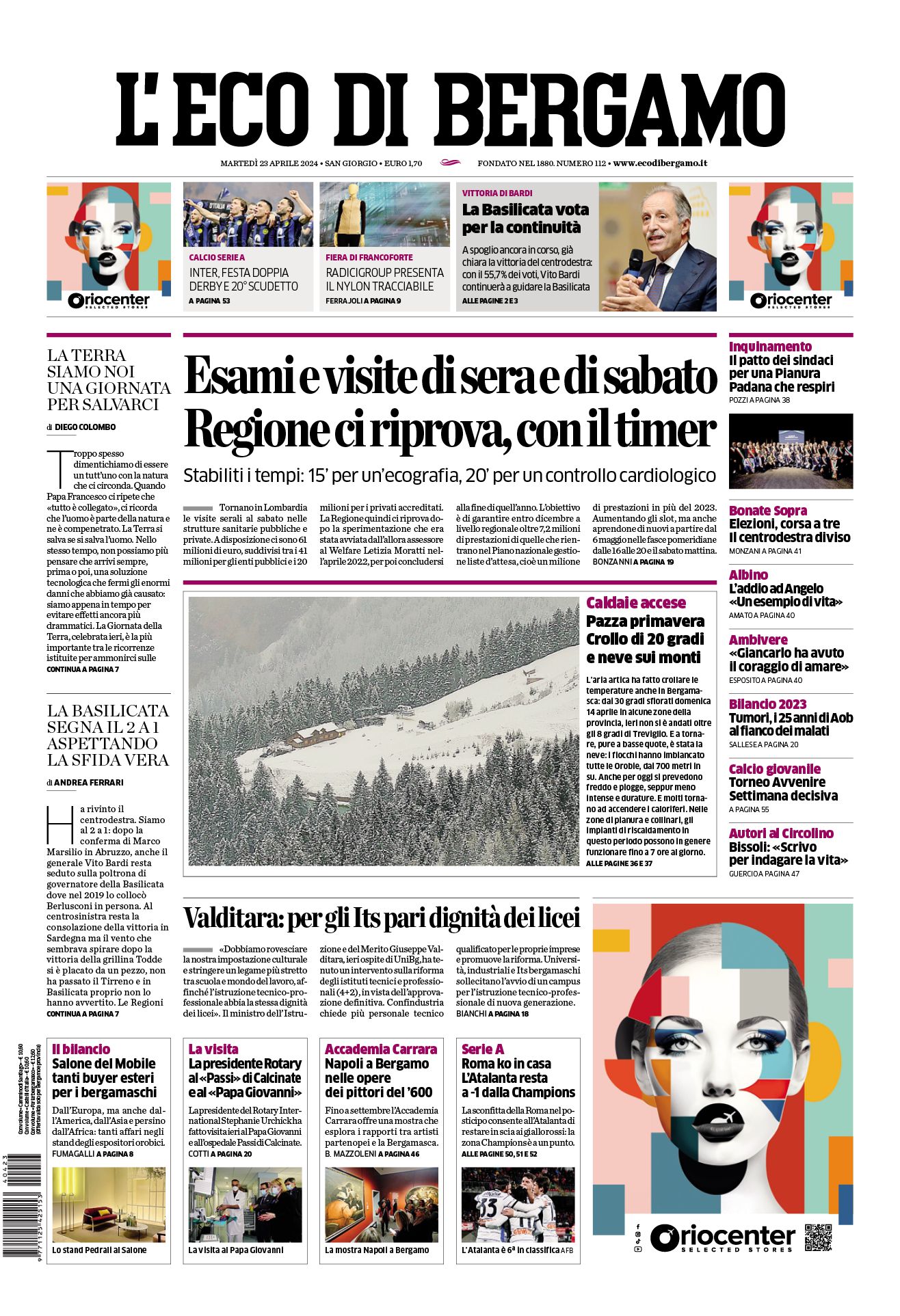 Prima-pagina-eco-di-bergamo-edizione-di-oggi-23-04-2024