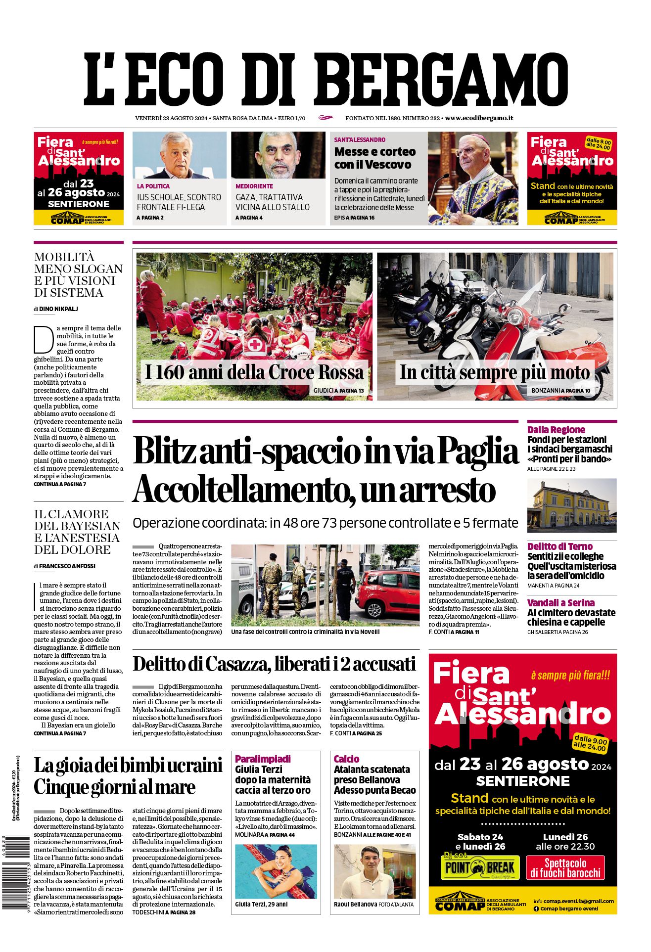 Prima-pagina-eco-di-bergamo-edizione-di-oggi-23-08-2024