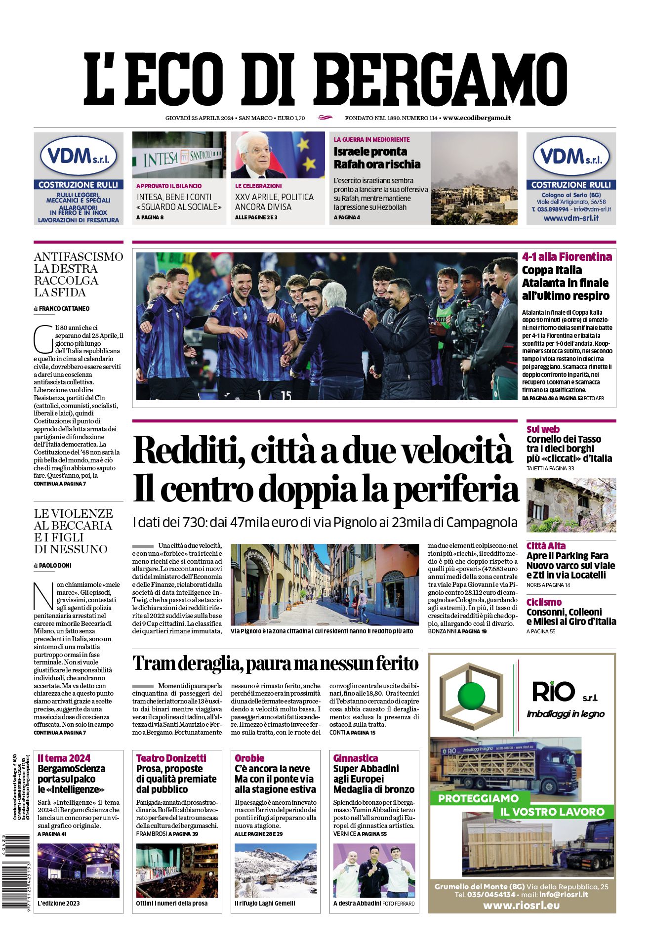 Prima-pagina-eco-di-bergamo-edizione-di-oggi-25-04-2024