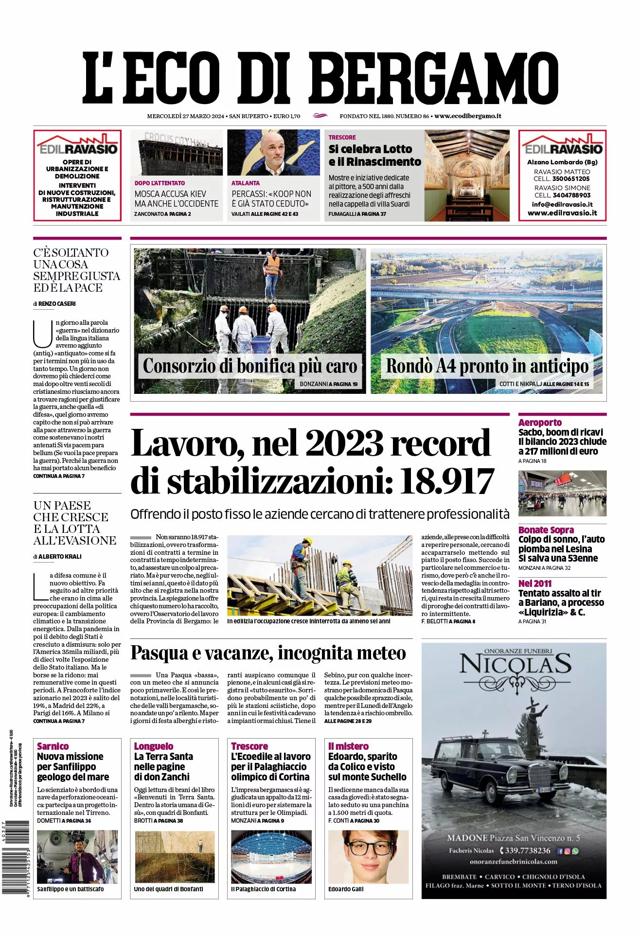 Prima-pagina-eco-di-bergamo-edizione-di-oggi-27-03-2024