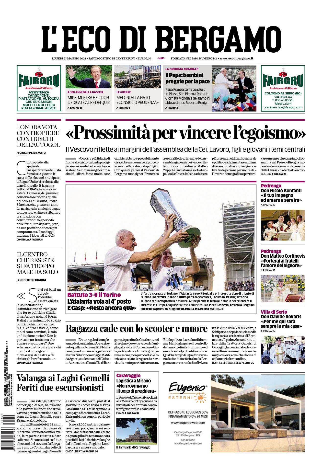 Prima-pagina-eco-di-bergamo-edizione-di-oggi-27-05-2024