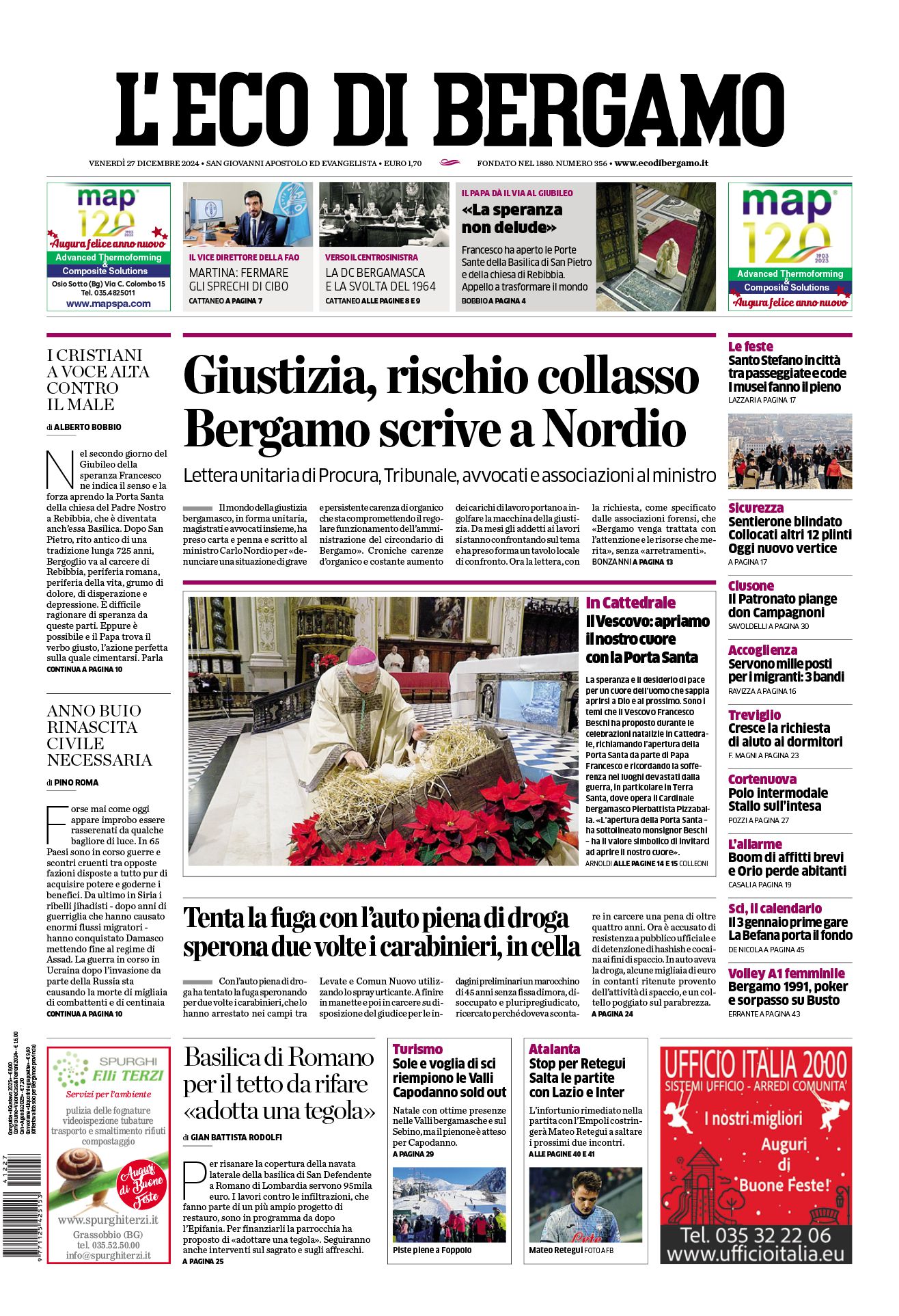 Prima-pagina-eco-di-bergamo-edizione-di-oggi-27-12-2024