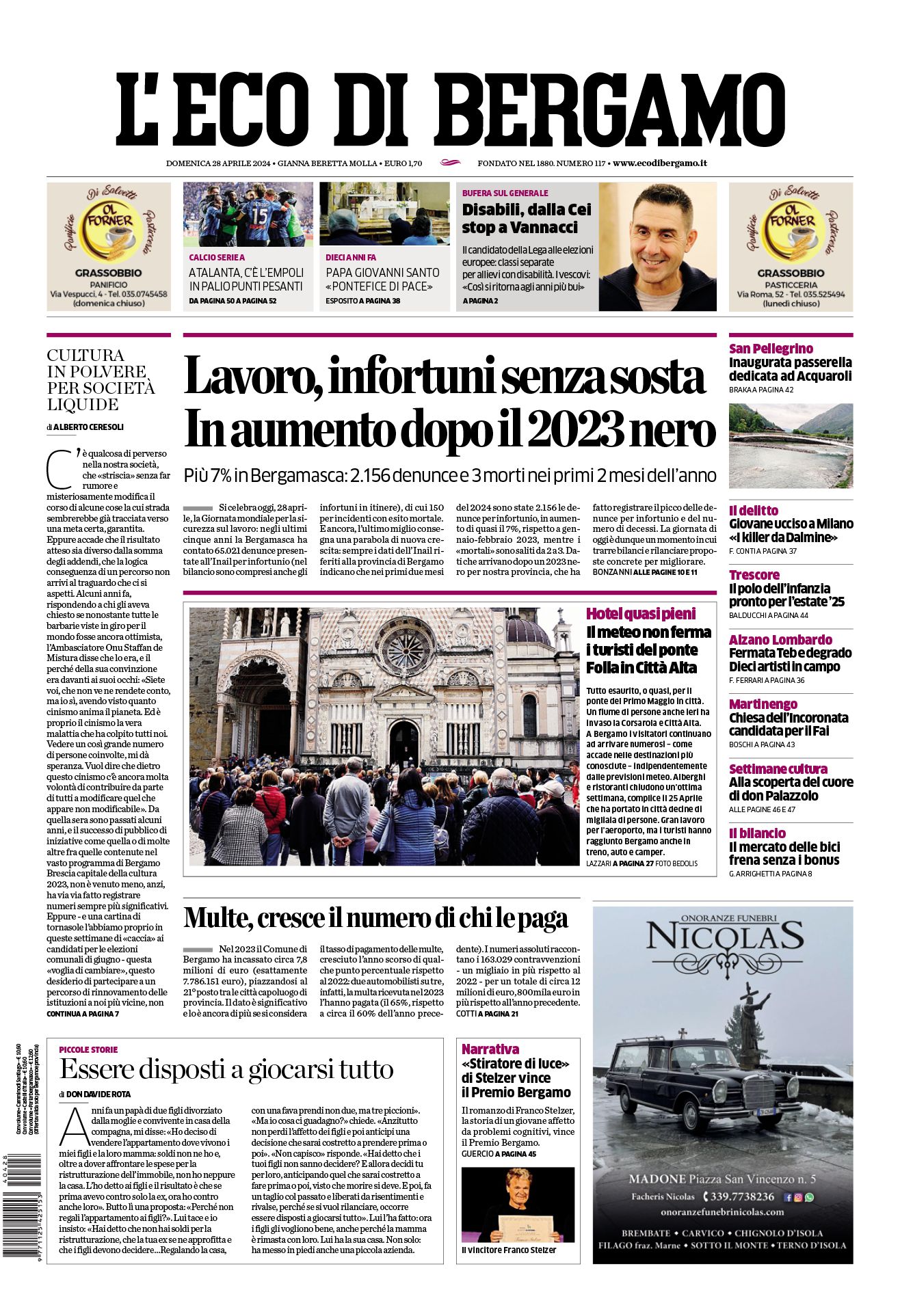 Prima-pagina-eco-di-bergamo-edizione-di-oggi-28-04-2024