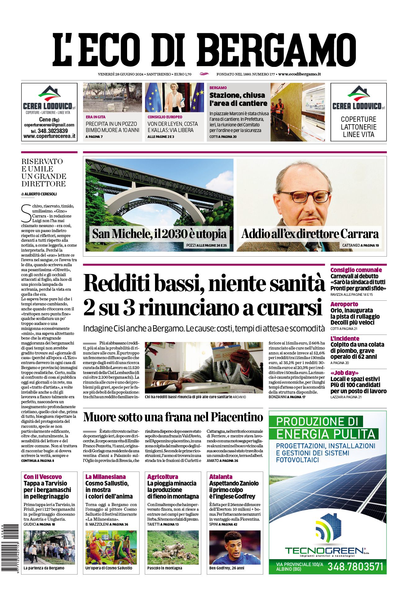 Prima-pagina-eco-di-bergamo-edizione-di-oggi-28-06-2024