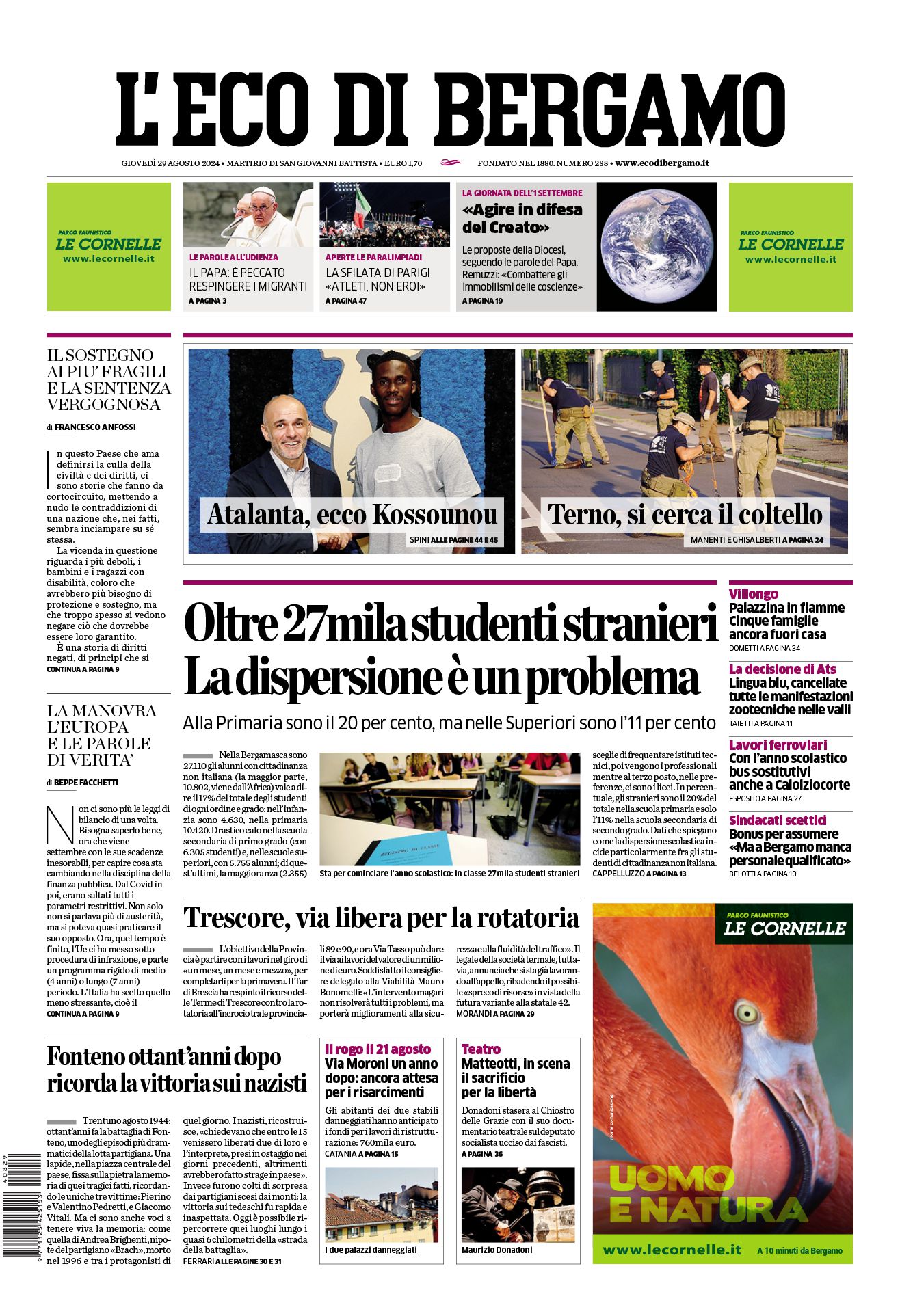 Prima-pagina-eco-di-bergamo-edizione-di-oggi-29-08-2024