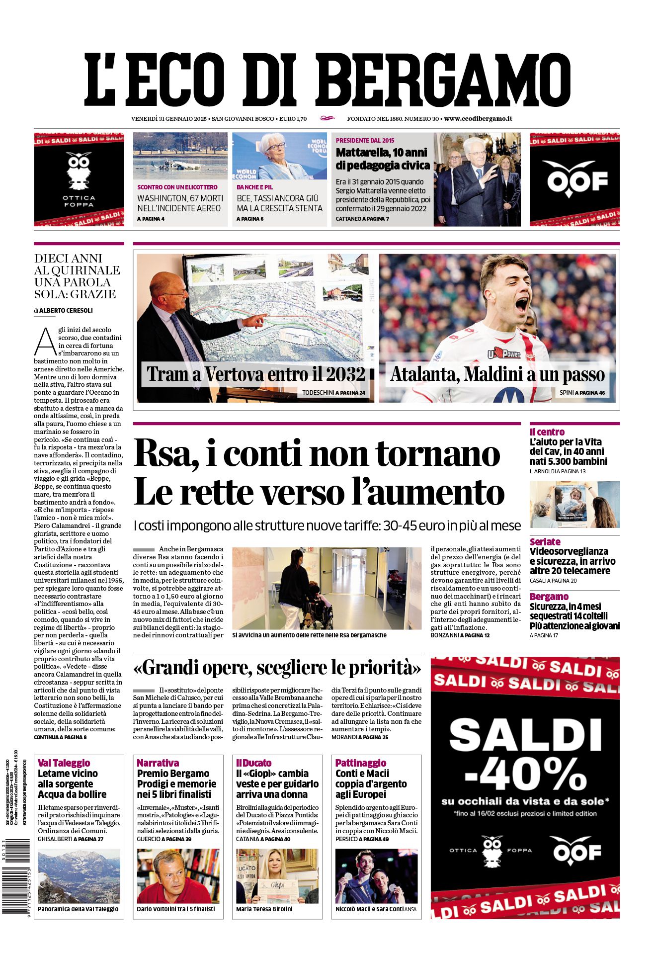 Prima-pagina-eco-di-bergamo-edizione-di-oggi-31-01-2025