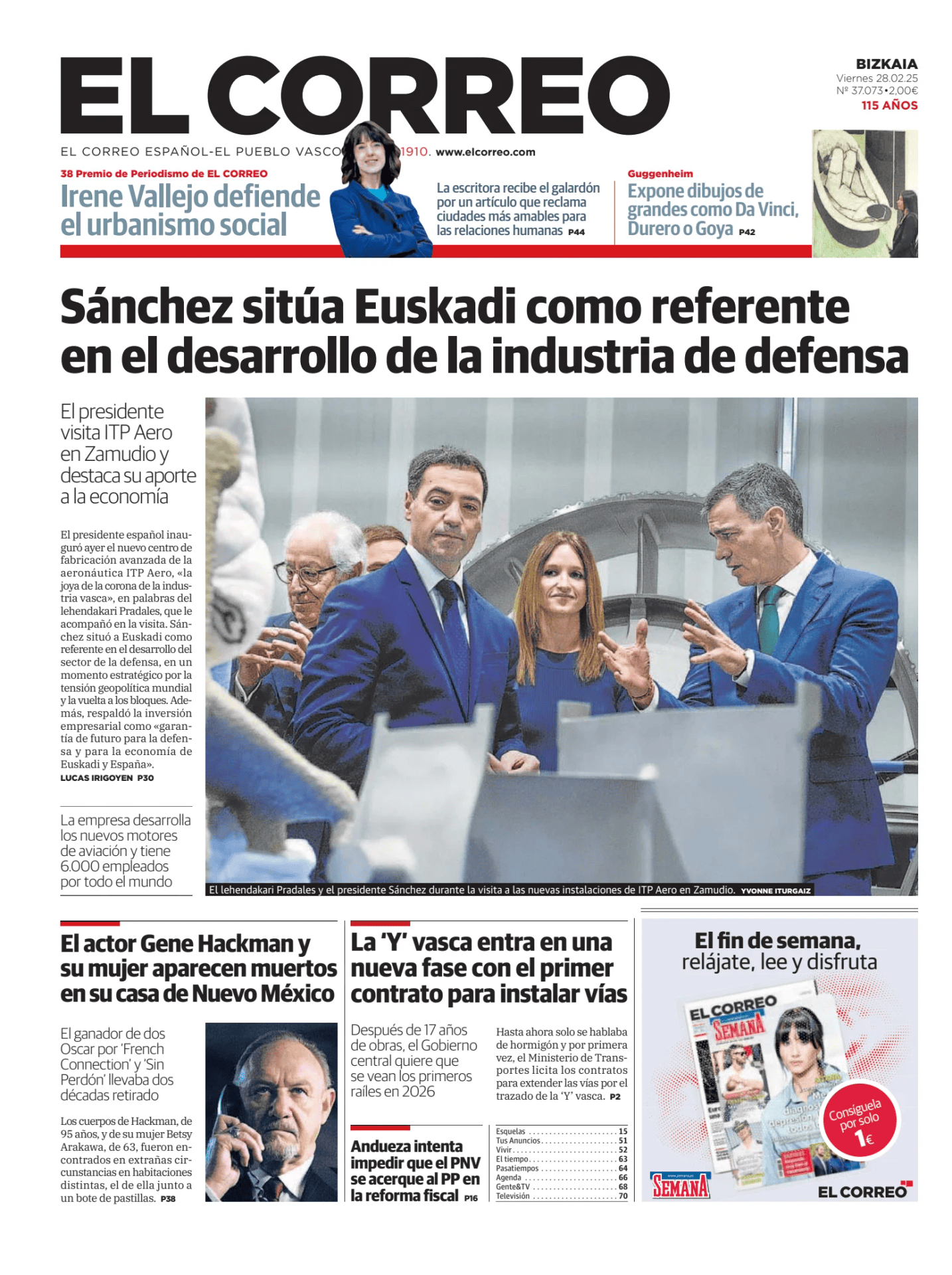 Prima-pagina-el-correo-oggi-edizione-di-oggi-20250228