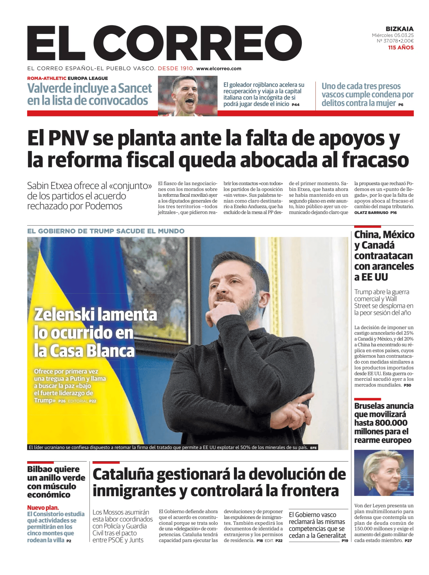 Prima-pagina-el-correo-oggi-edizione-di-oggi-20250305