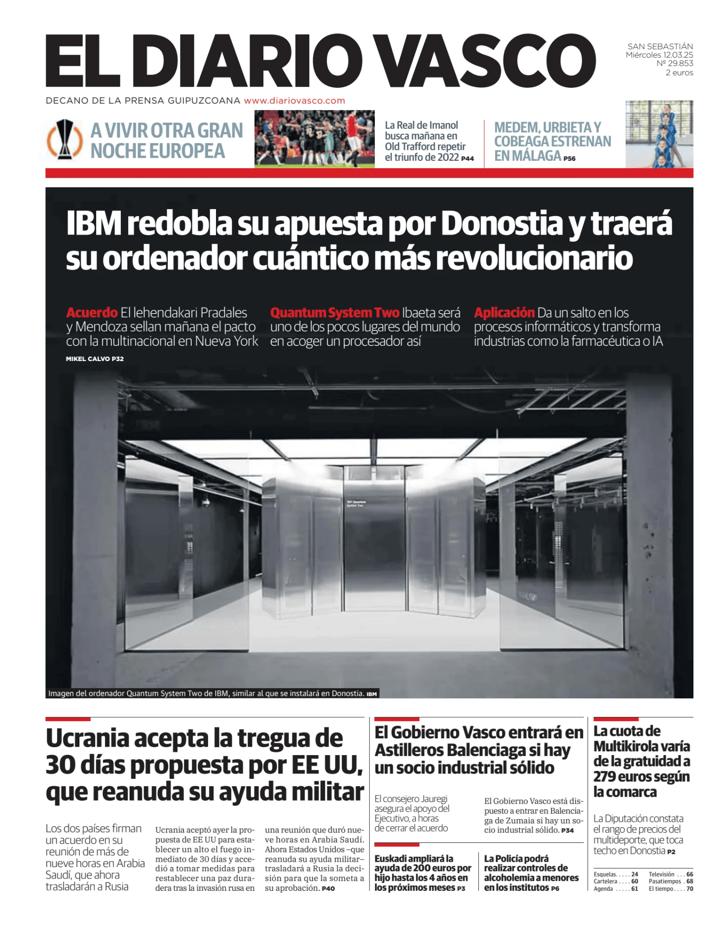 Prima-pagina-el-diario-vasco-oggi-edizione-di-oggi-20250312