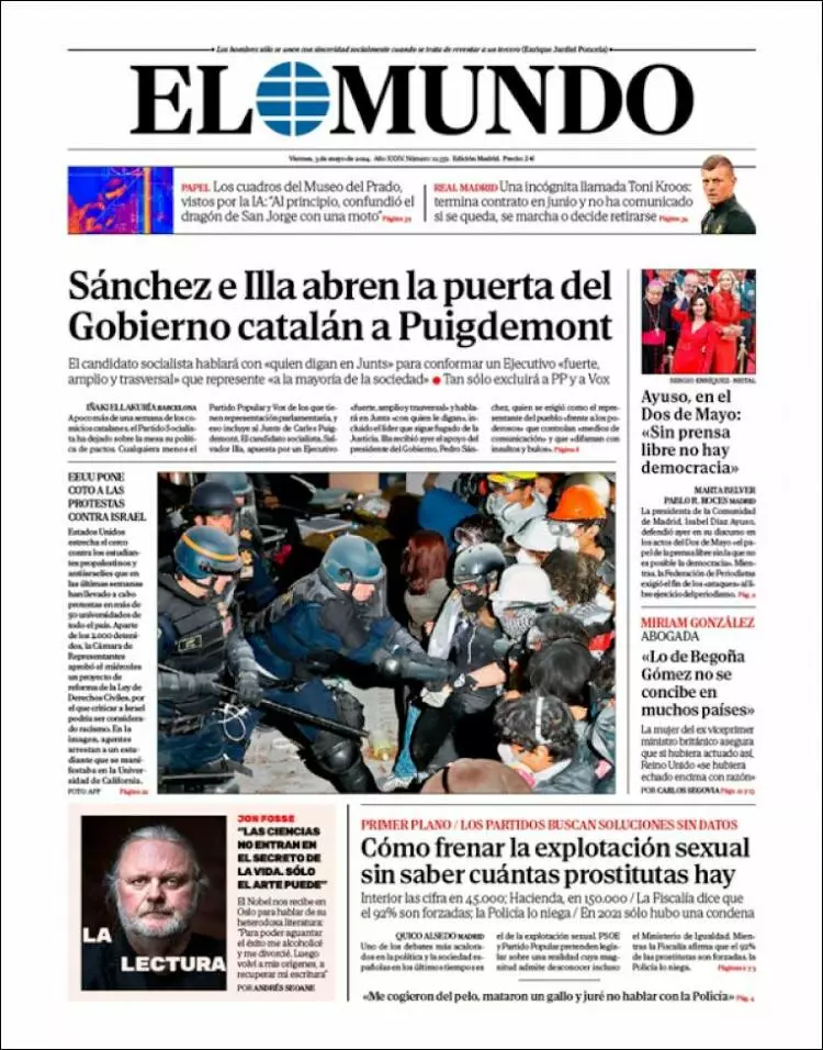 Prima-pagina-el-mundo-edizione-di-oggi-03-05-2024