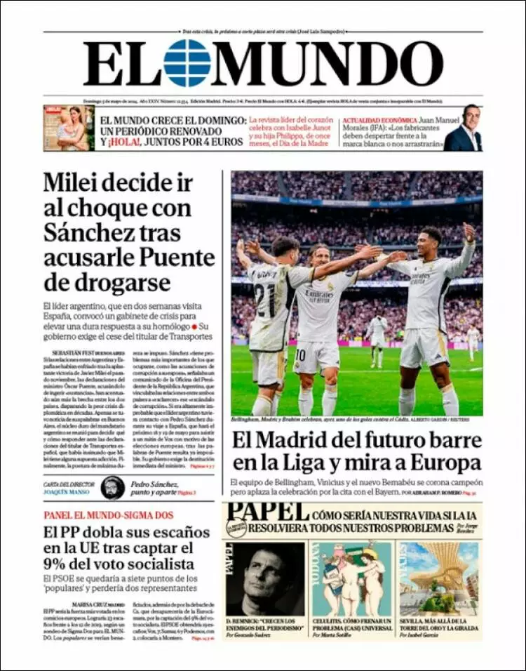 Prima-pagina-el-mundo-edizione-di-oggi-05-05-2024