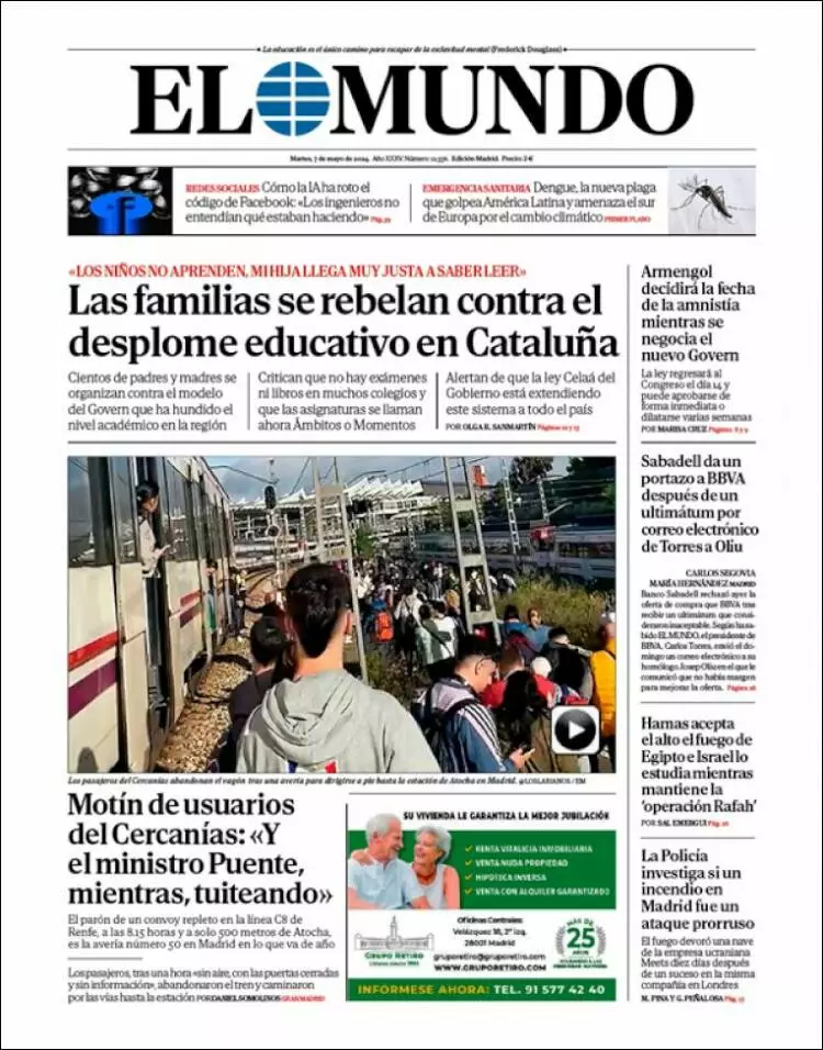 Prima-pagina-el-mundo-edizione-di-oggi-07-05-2024