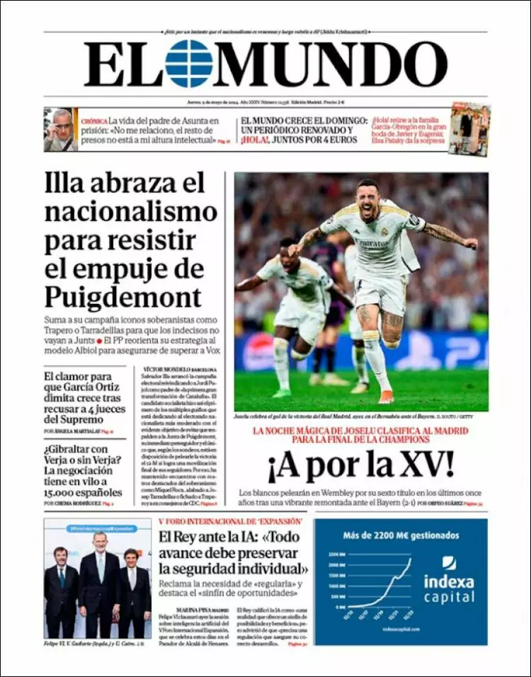 Prima-pagina-el-mundo-edizione-di-oggi-09-05-2024