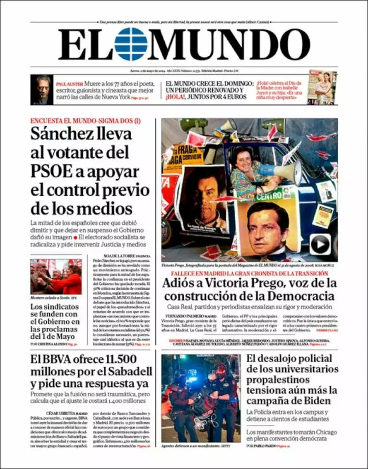 Prima-pagina-el-mundo-edizione-di-oggi-Array