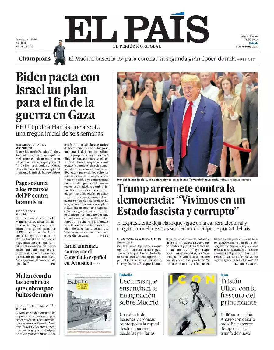 Prima-pagina-el-pais-edizione-di-oggi-01-06-2024