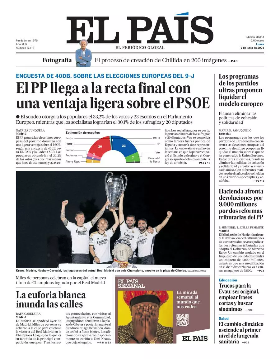 Prima-pagina-el-pais-edizione-di-oggi-03-06-2024