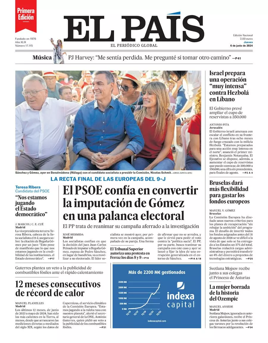 Prima-pagina-el-pais-edizione-di-oggi-06-06-2024