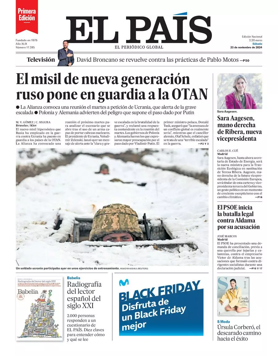 Prima-pagina-el-pais-edizione-di-oggi-23-11-2024