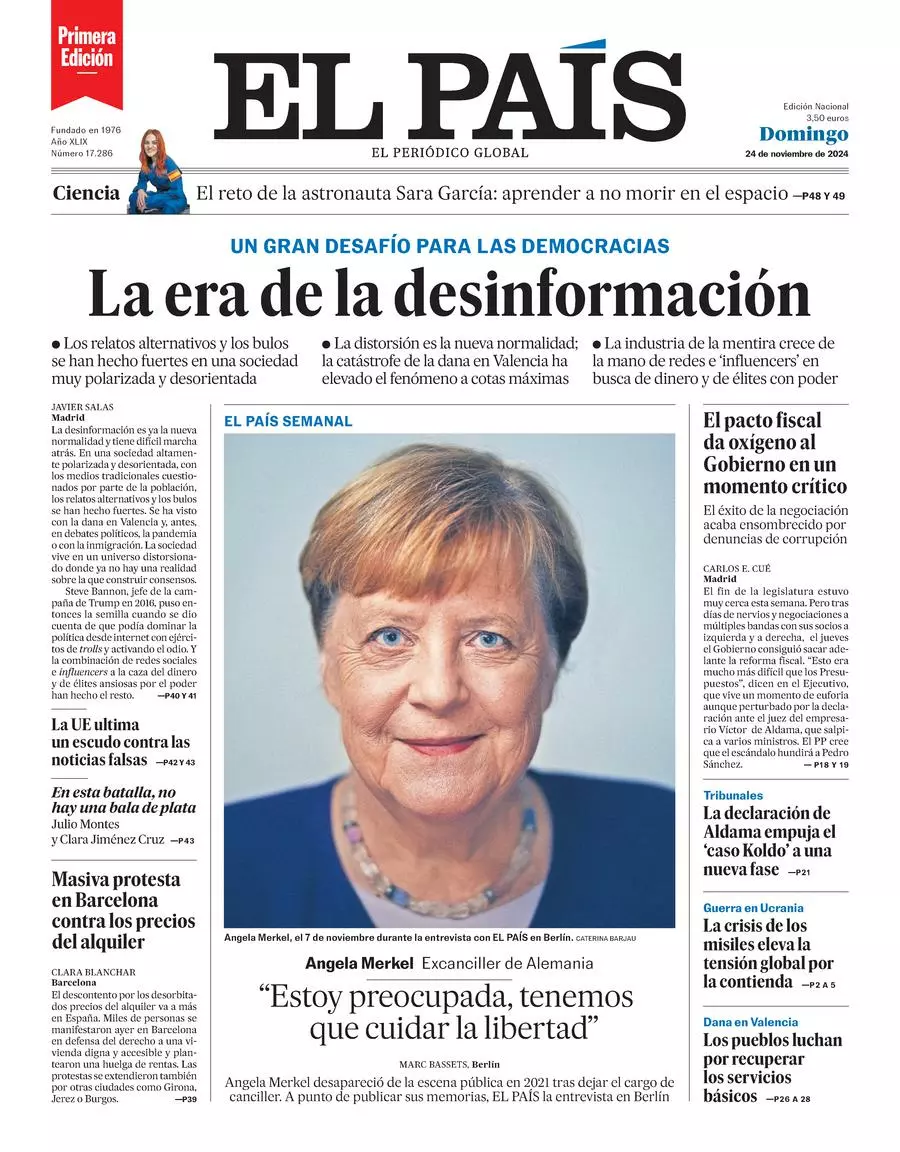 Prima-pagina-el-pais-edizione-di-oggi-24-11-2024