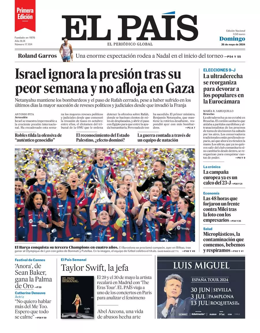 Prima-pagina-el-pais-edizione-di-oggi-26-05-2024