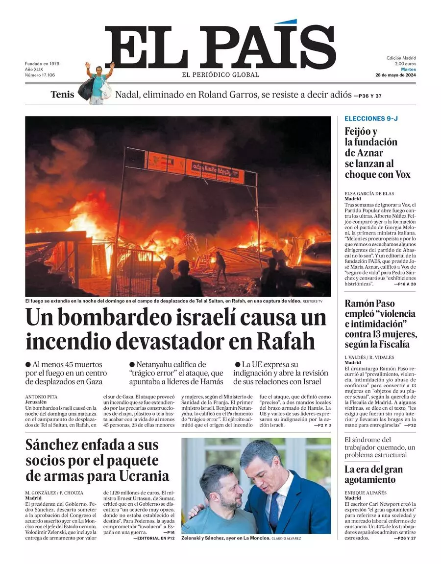 Prima-pagina-el-pais-edizione-di-oggi-28-05-2024