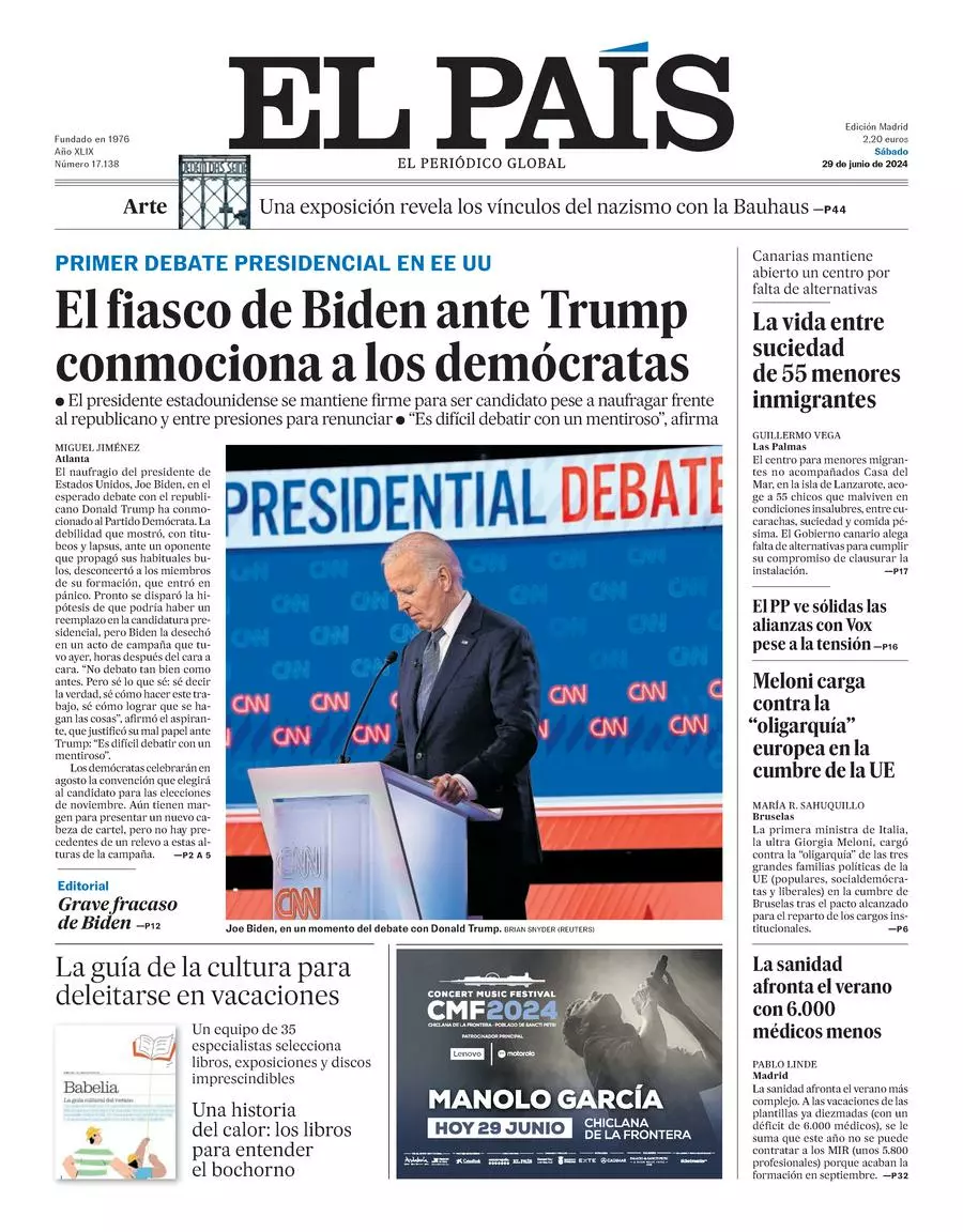 Prima-pagina-el-pais-edizione-di-oggi-29-06-2024