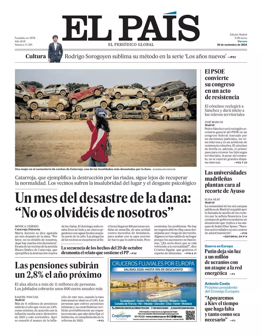 Prima-pagina-el-pais-edizione-di-oggi-29-11-2024