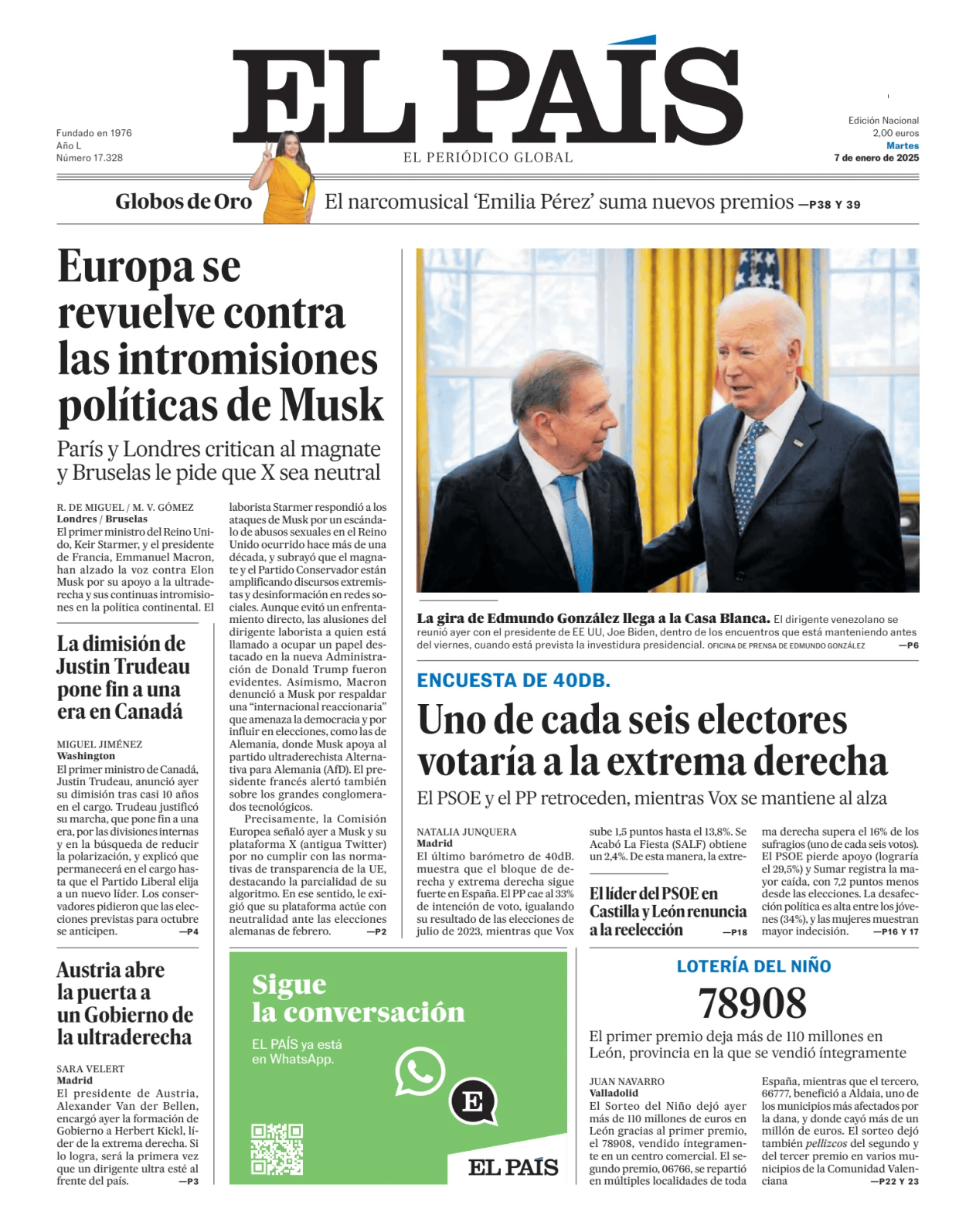 Prima-pagina-el-pais-sport-oggi-edizione-di-oggi-20250107