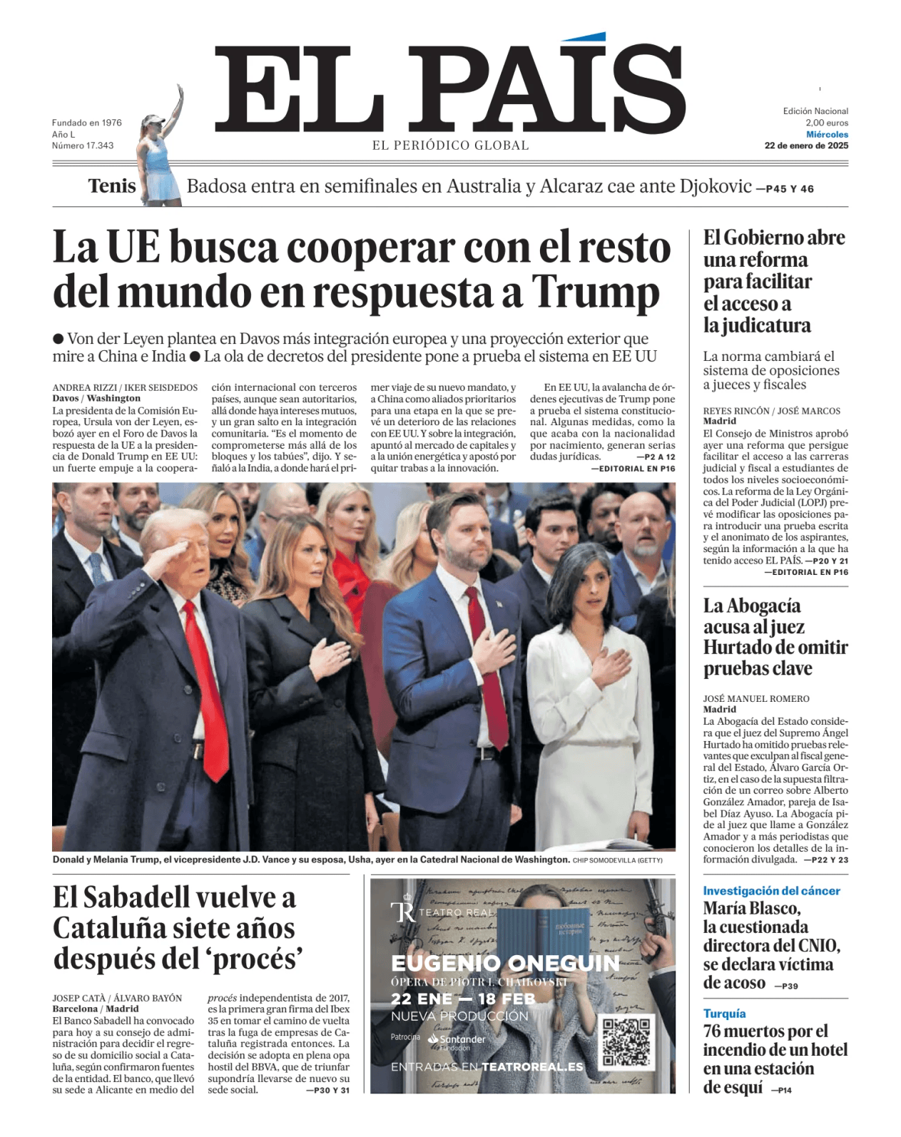 Prima-pagina-el-pais-sport-oggi-edizione-di-oggi-20250122