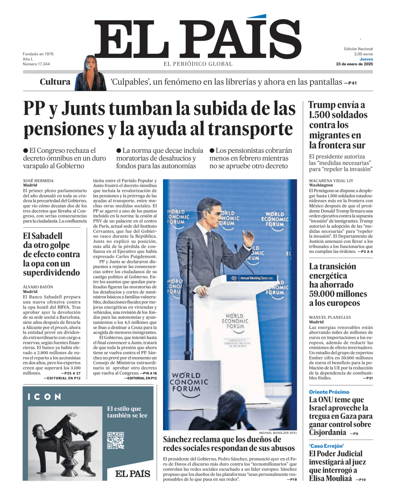 Prima-pagina-el-pais-sport-oggi-edizione-di-oggi-20250123