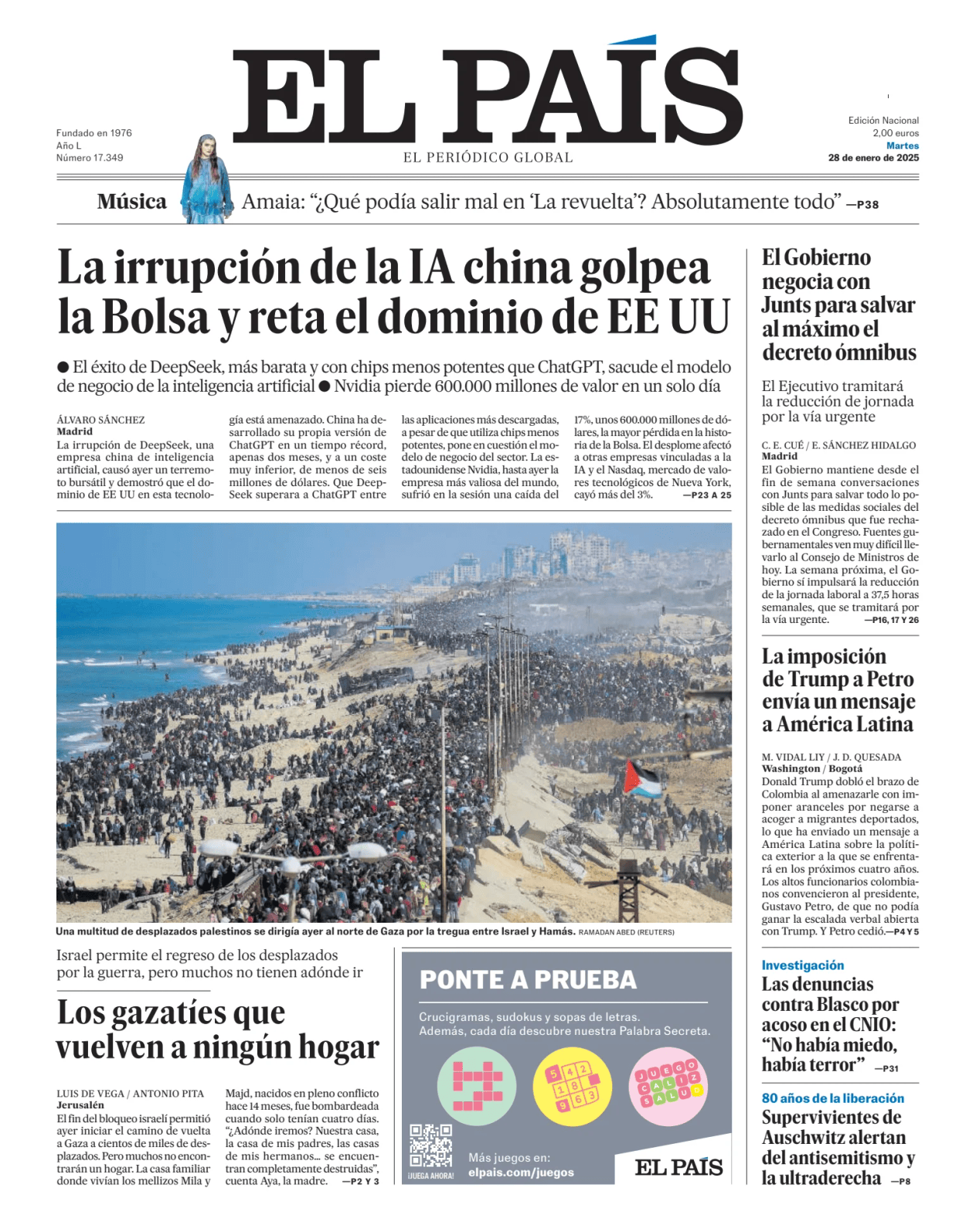 Prima-pagina-el-pais-sport-oggi-edizione-di-oggi-20250128