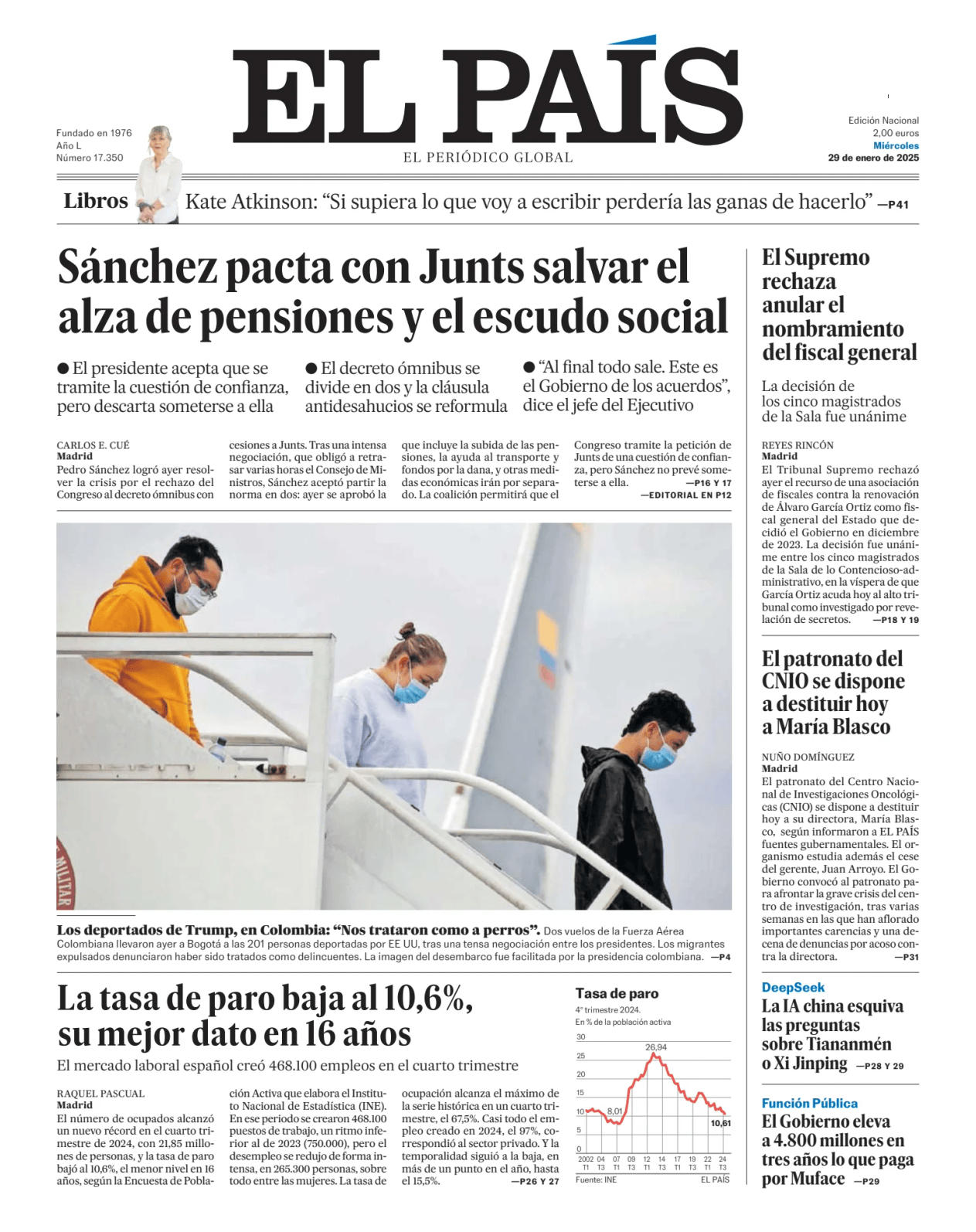 Prima-pagina-el-pais-sport-oggi-edizione-di-oggi-20250129