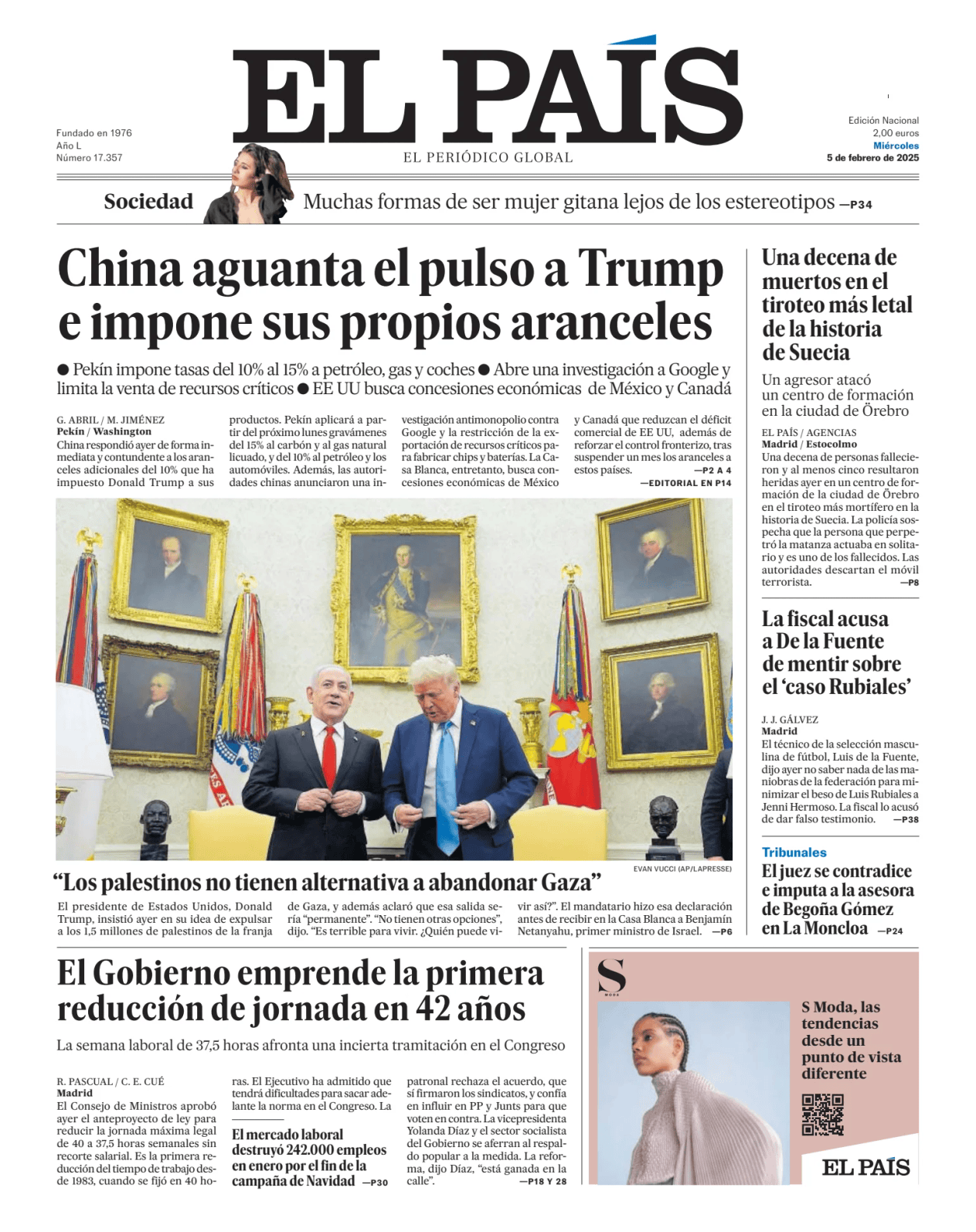 Prima-pagina-el-pais-sport-oggi-edizione-di-oggi-20250205