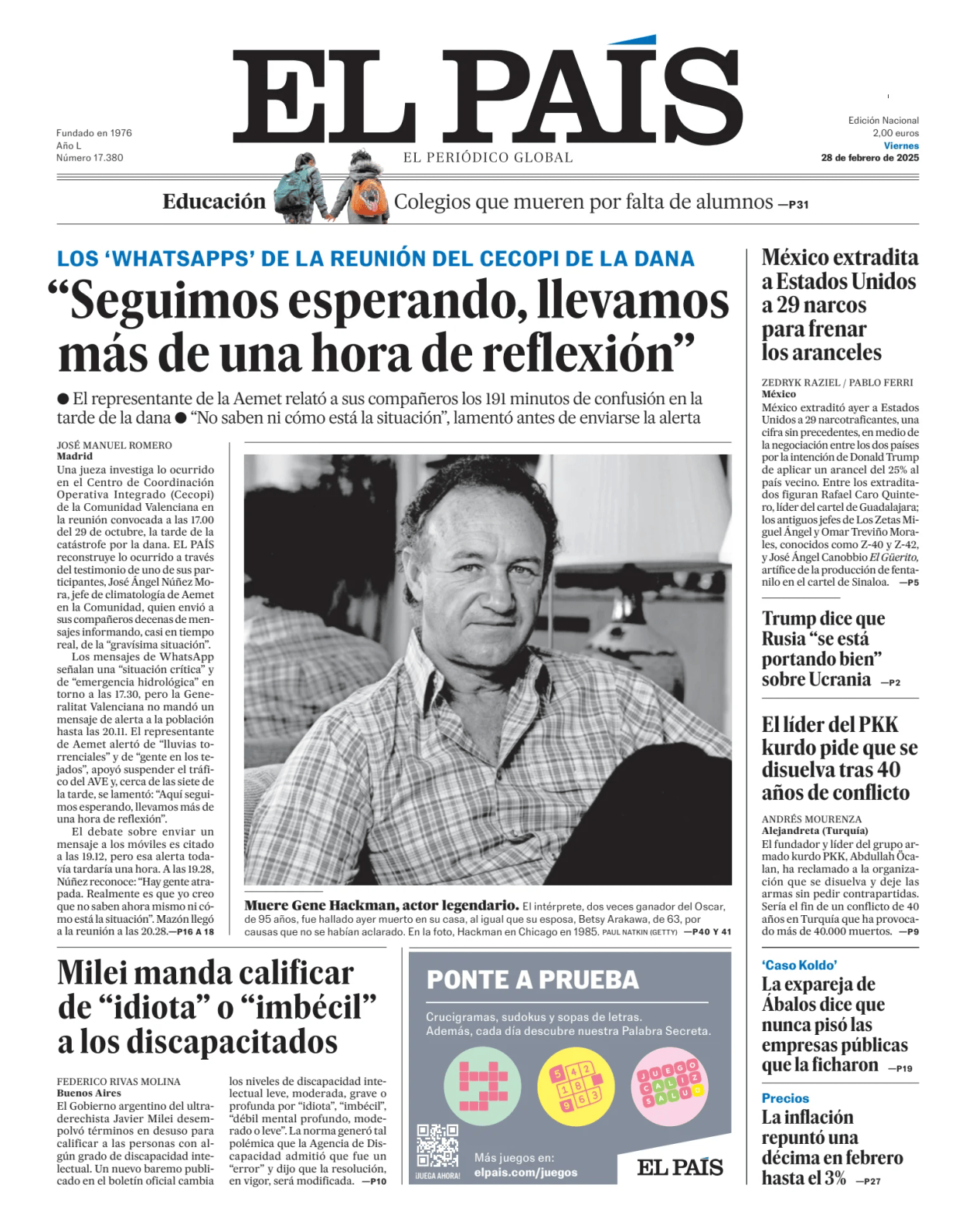 Prima-pagina-el-pais-sport-oggi-edizione-di-oggi-20250228